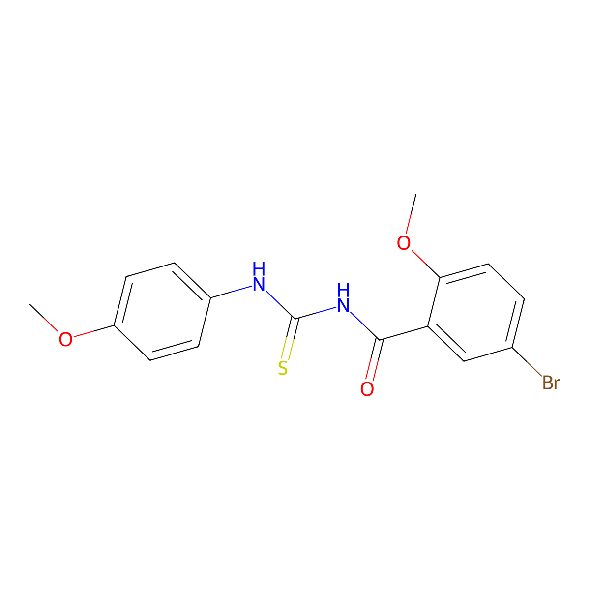 5-bromo-2-methoxy-N-[(4-methoxyphenyl)carbamothioyl]benzamide molecular structure, CAS 433243-01-7