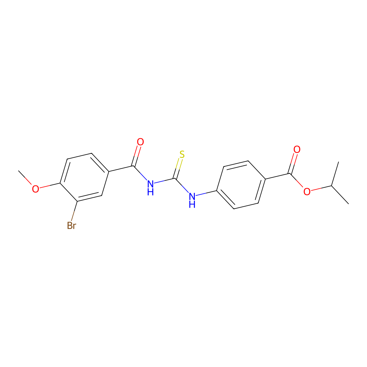 Isopropyl 4-({[(3-bromo-4-methoxybenzoyl)amino]carbothioyl}amino)benzoate molecular structure, CAS 433243-04-0