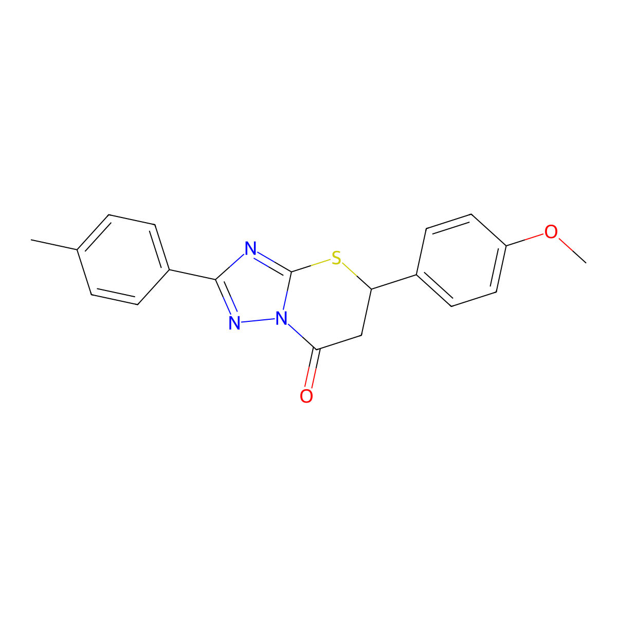 5-(4-methoxyphenyl)-2-(4-methylphenyl)-5,6-dihydro-7H-[1,2,4]triazolo[5,1-b][1,3]thiazin-7-one molecular structure, CAS 433243-06-2