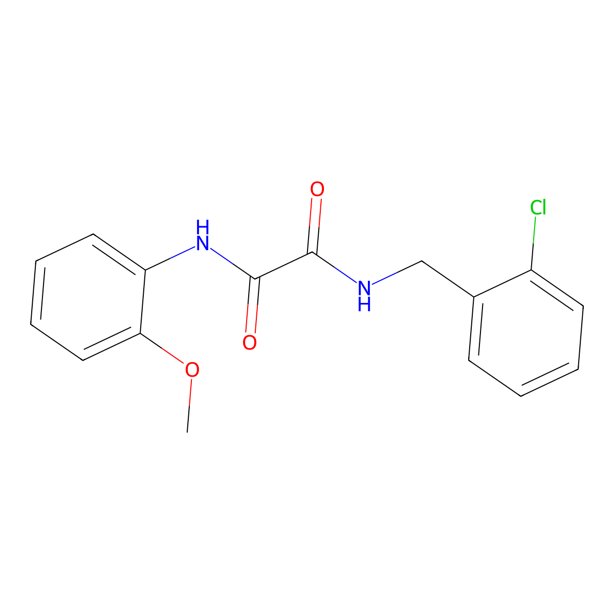 N-(2-chlorobenzyl)-N'-(2-methoxyphenyl)ethanediamide molecular structure, CAS 433243-07-3