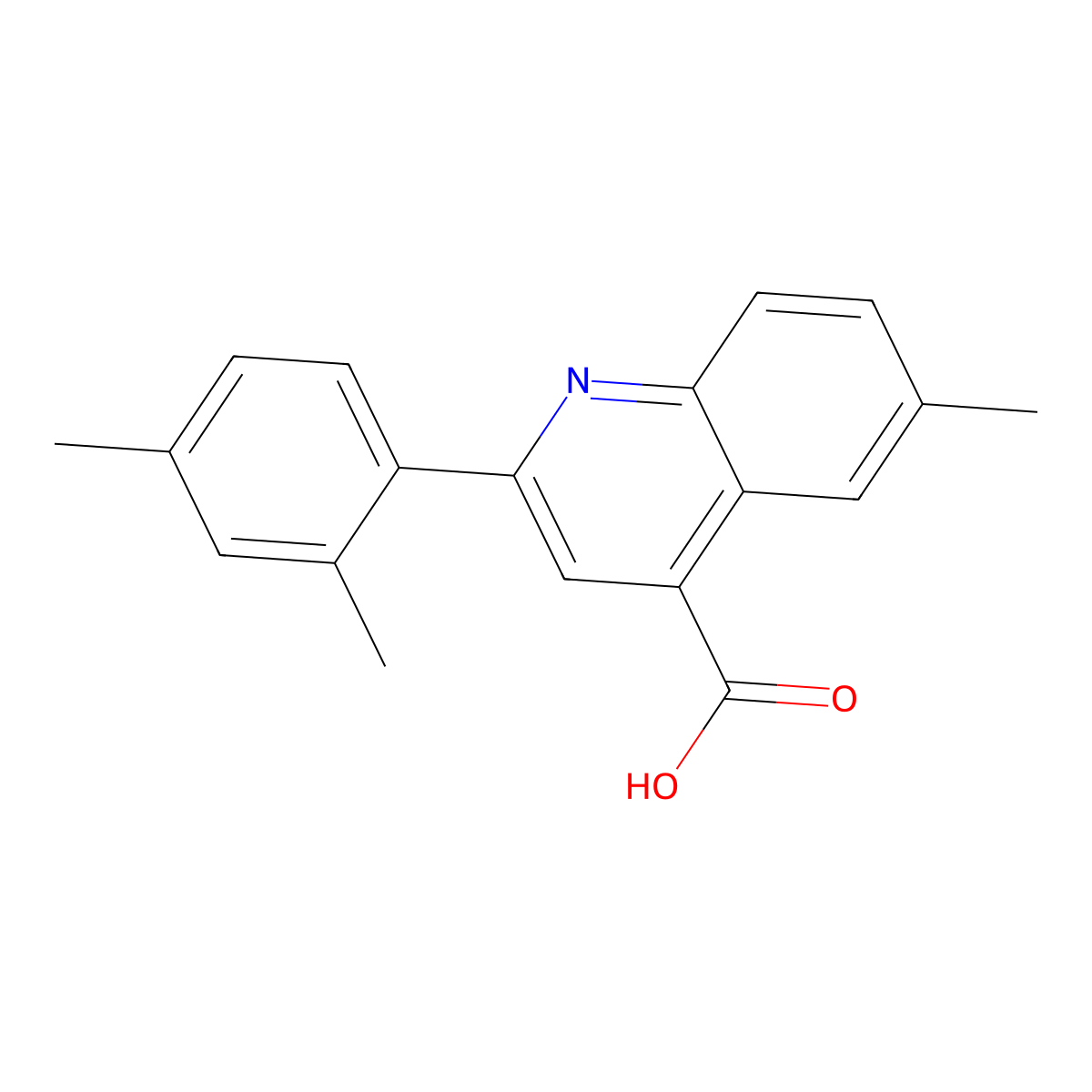 2-(2,4-Dimethylphenyl)-6-methylquinoline-4-carboxylic acid molecular structure, CAS 433243-08-4