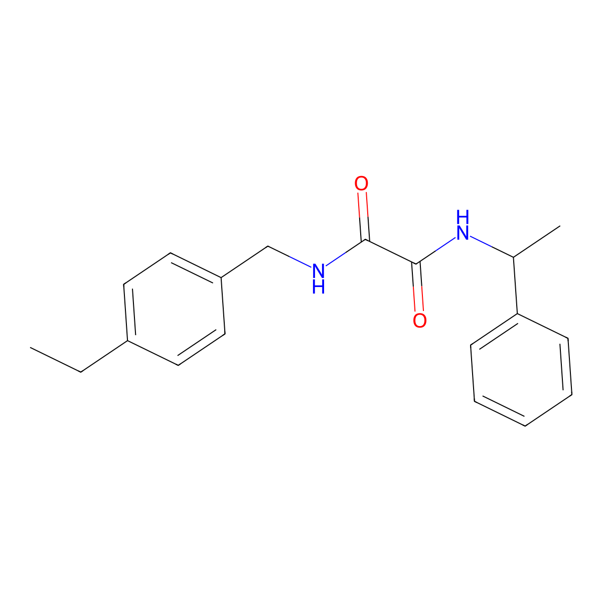 N-[(4-ethylphenyl)methyl]-N'-(1-phenylethyl)oxamide molecular structure, CAS 433243-09-5