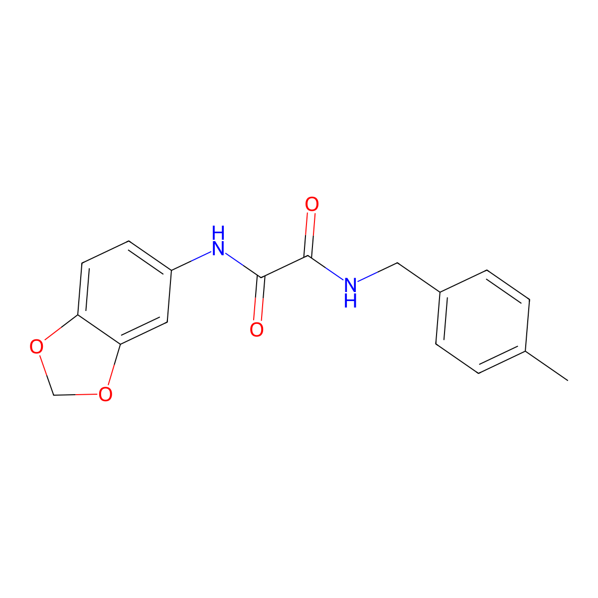 N'-(1,3-benzodioxol-5-yl)-N-[(4-methylphenyl)methyl]oxamide molecular structure, CAS 433243-17-5
