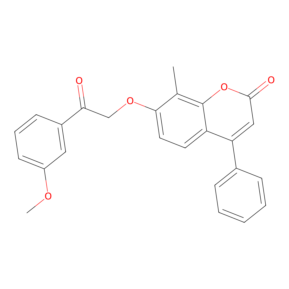 7-[2-(3-methoxyphenyl)-2-oxoethoxy]-8-methyl-4-phenyl-2H-chromen-2-one molecular structure, CAS 433243-50-6