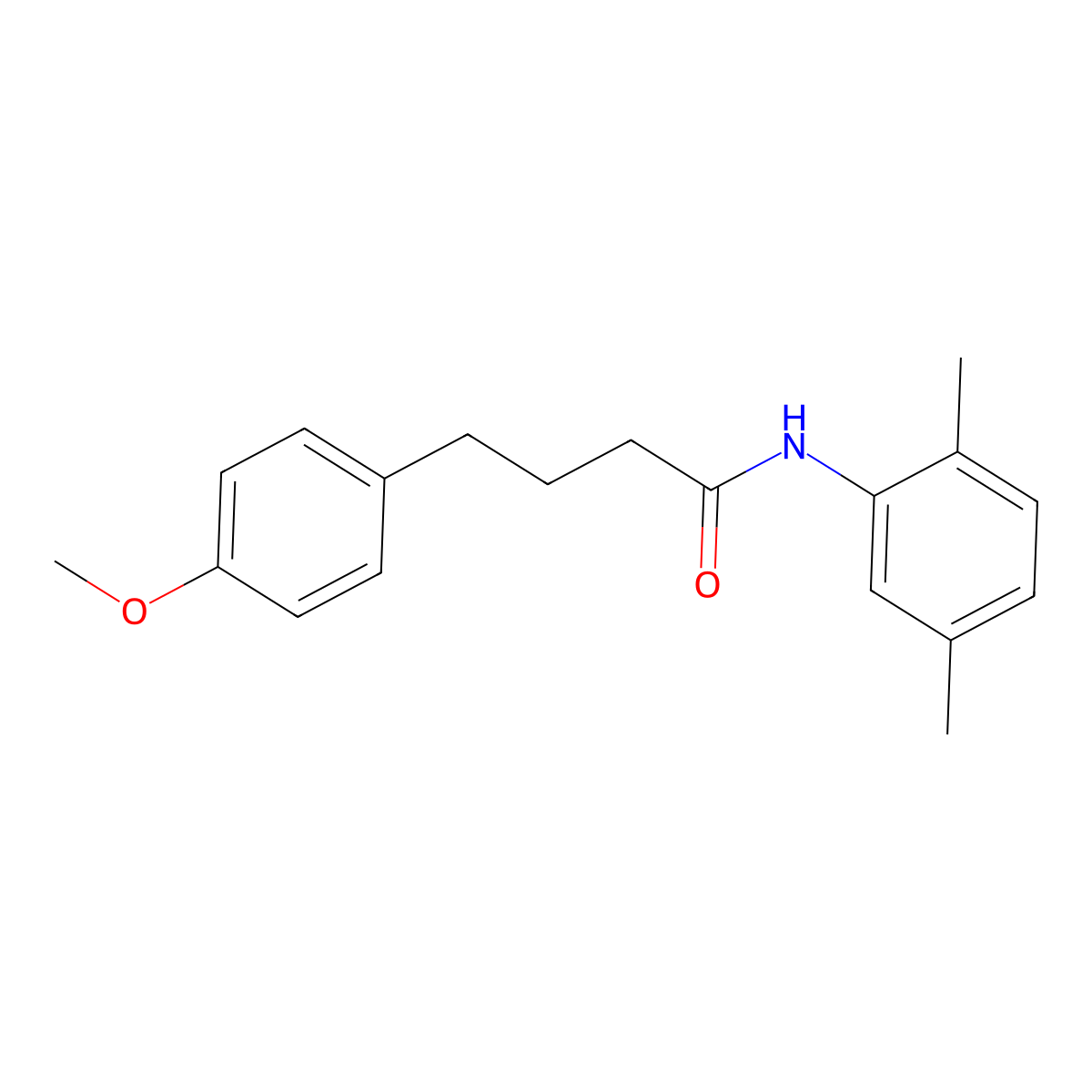 N-(2,5-dimethylphenyl)-4-(4-methoxyphenyl)butanamide molecular structure, CAS 433243-54-0