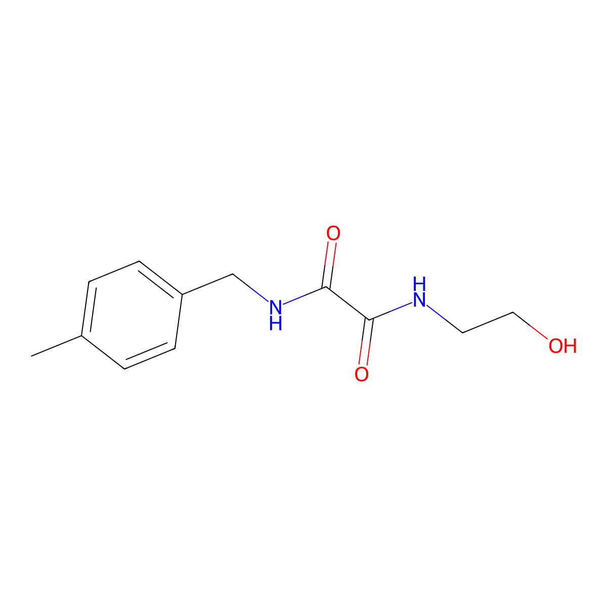 N1-(2-hydroxyethyl)-N2-(4-methylbenzyl)oxalamide molecular structure, CAS 433243-64-2