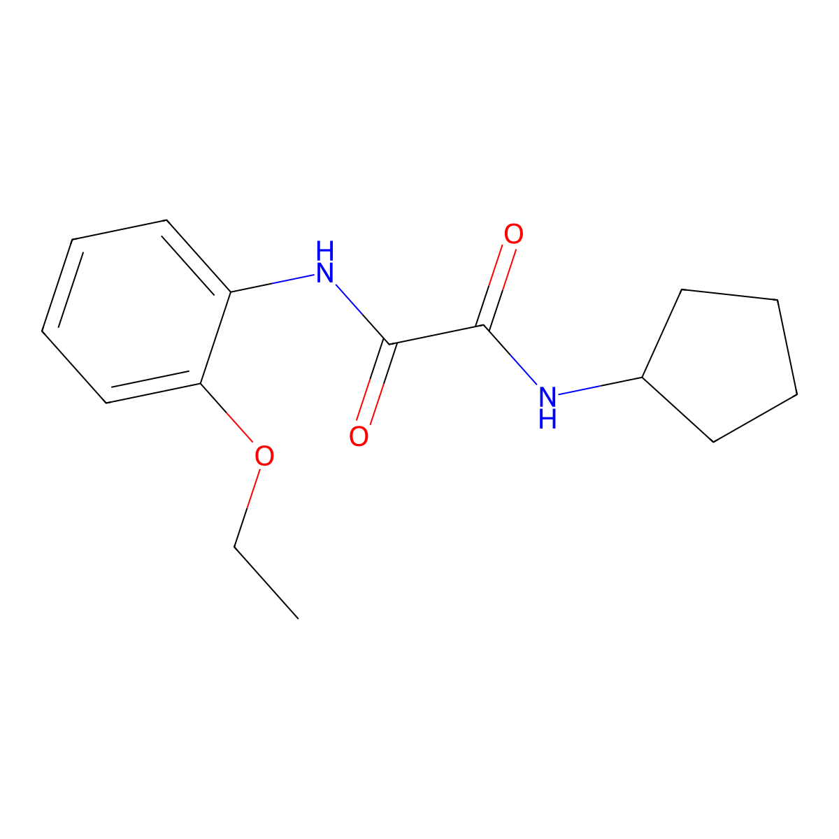 N-cyclopentyl-N'-(2-ethoxyphenyl)oxamide molecular structure, CAS 433244-05-4