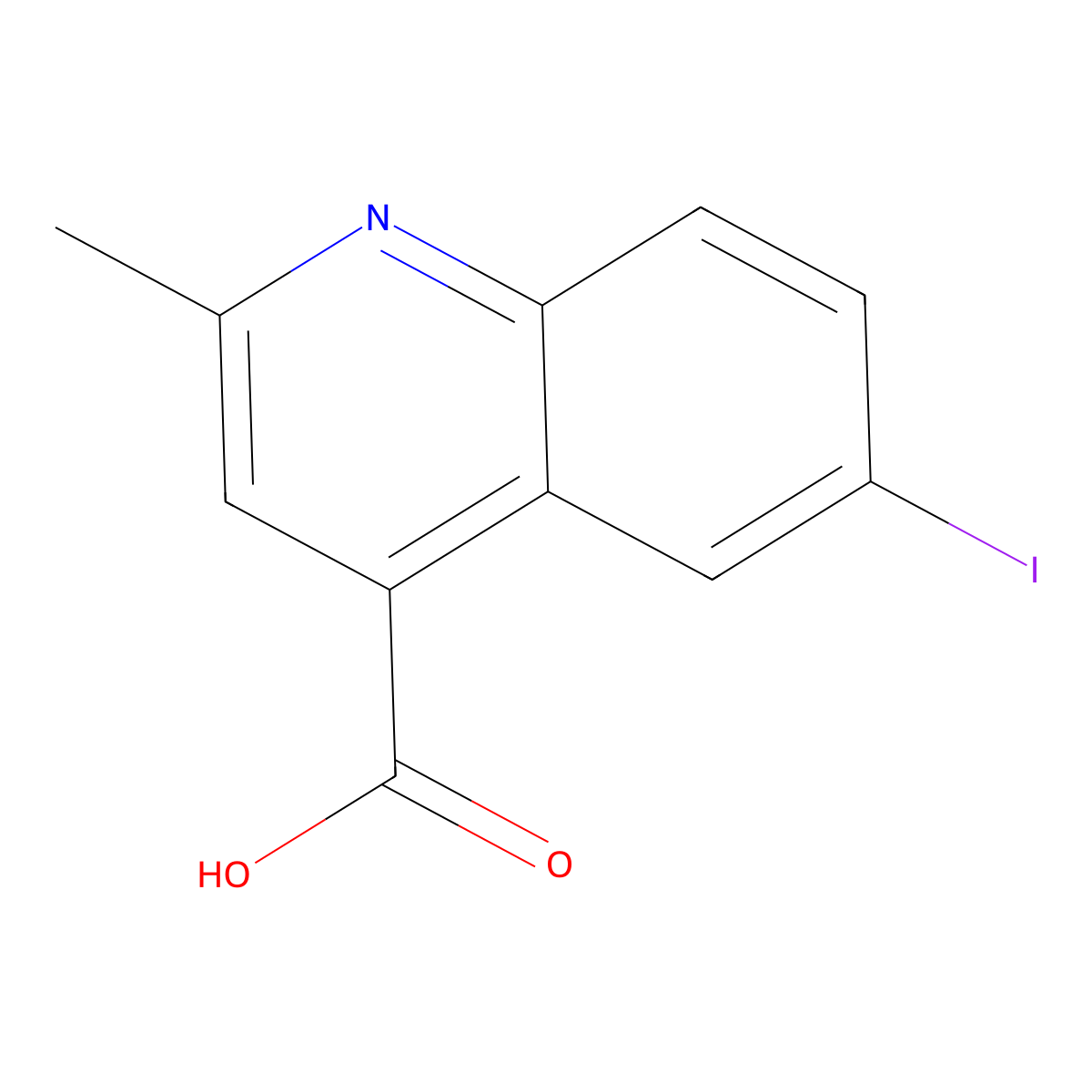 6-Iodo-2-methylquinoline-4-carboxylic acid molecular structure, CAS 433244-12-3