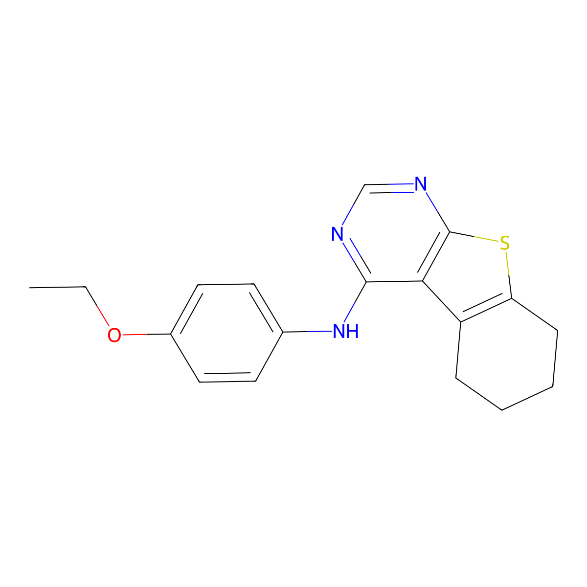 N-(4-ethoxyphenyl)-5,6,7,8-tetrahydro-[1]benzothiolo[2,3-d]pyrimidin-4-amine molecular structure, CAS 433244-14-5
