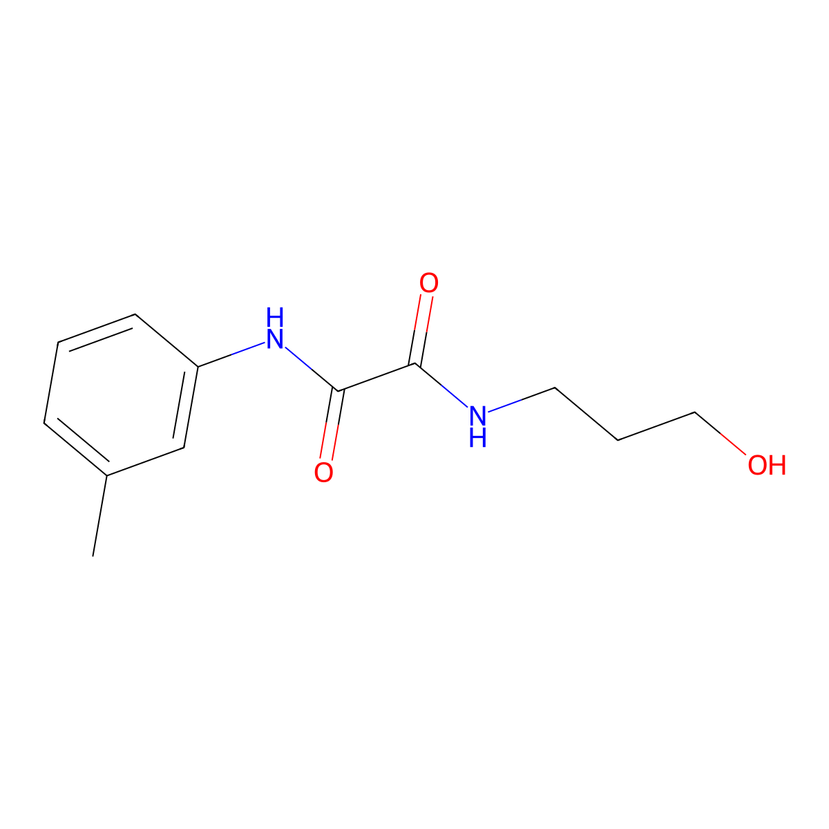 N-(3-hydroxypropyl)-N'-(3-methylphenyl)ethanediamide molecular structure, CAS 433244-17-8