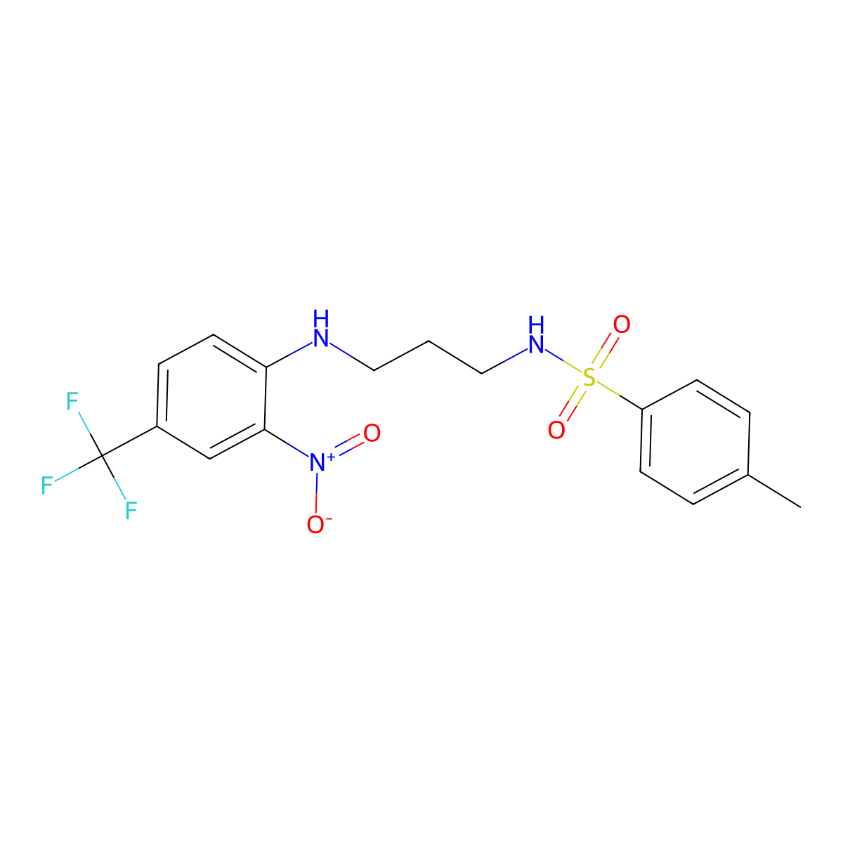 4-methyl-N-[3-[2-nitro-4-(trifluoromethyl)anilino]propyl]benzenesulfonamide molecular structure, CAS 433244-37-2