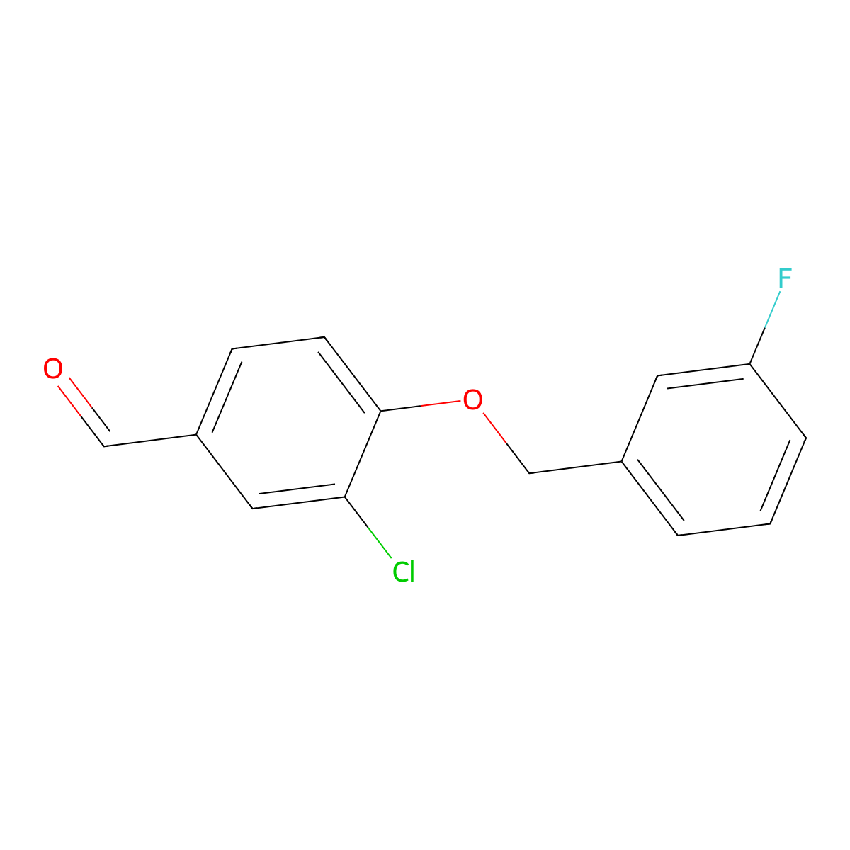 3-Chloro-4-[(3-fluorophenyl)methoxy]benzaldehyde molecular structure, CAS 433244-56-5