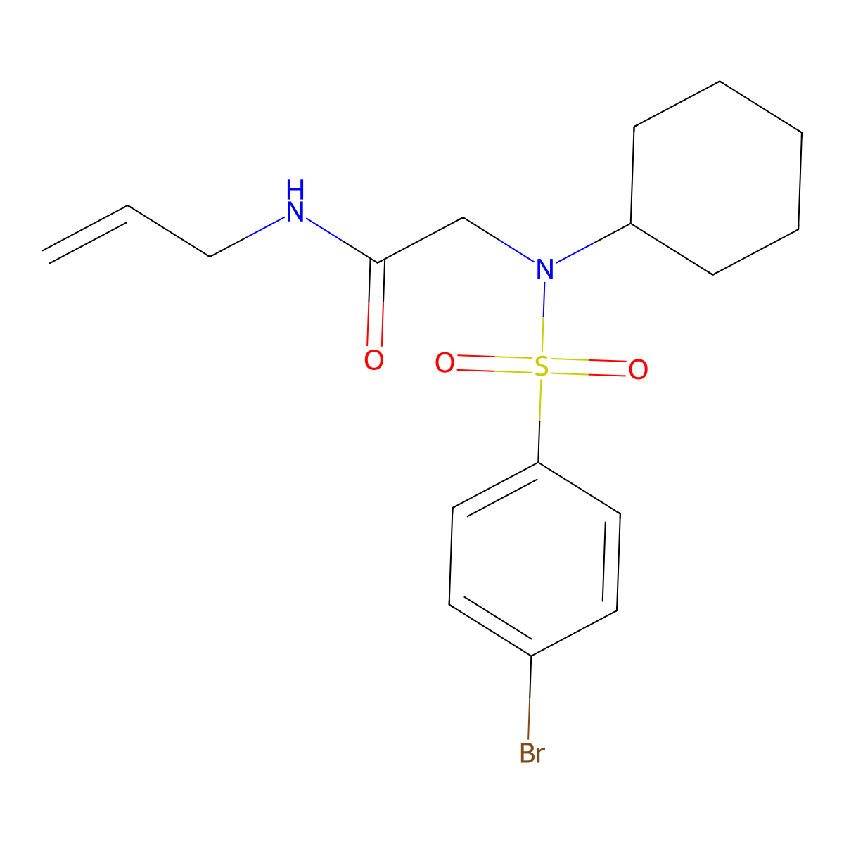 2-[(4-bromophenyl)sulfonyl-cyclohexylamino]-N-prop-2-enylacetamide molecular structure, CAS 433244-83-8
