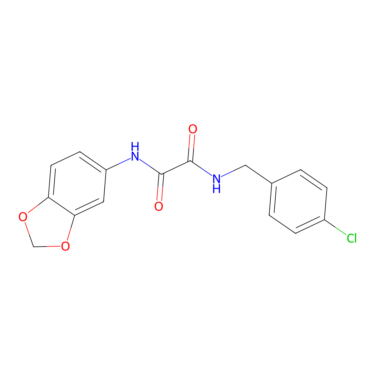N'-(1,3-benzodioxol-5-yl)-N-[(4-chlorophenyl)methyl]oxamide molecular structure, CAS 433244-94-1