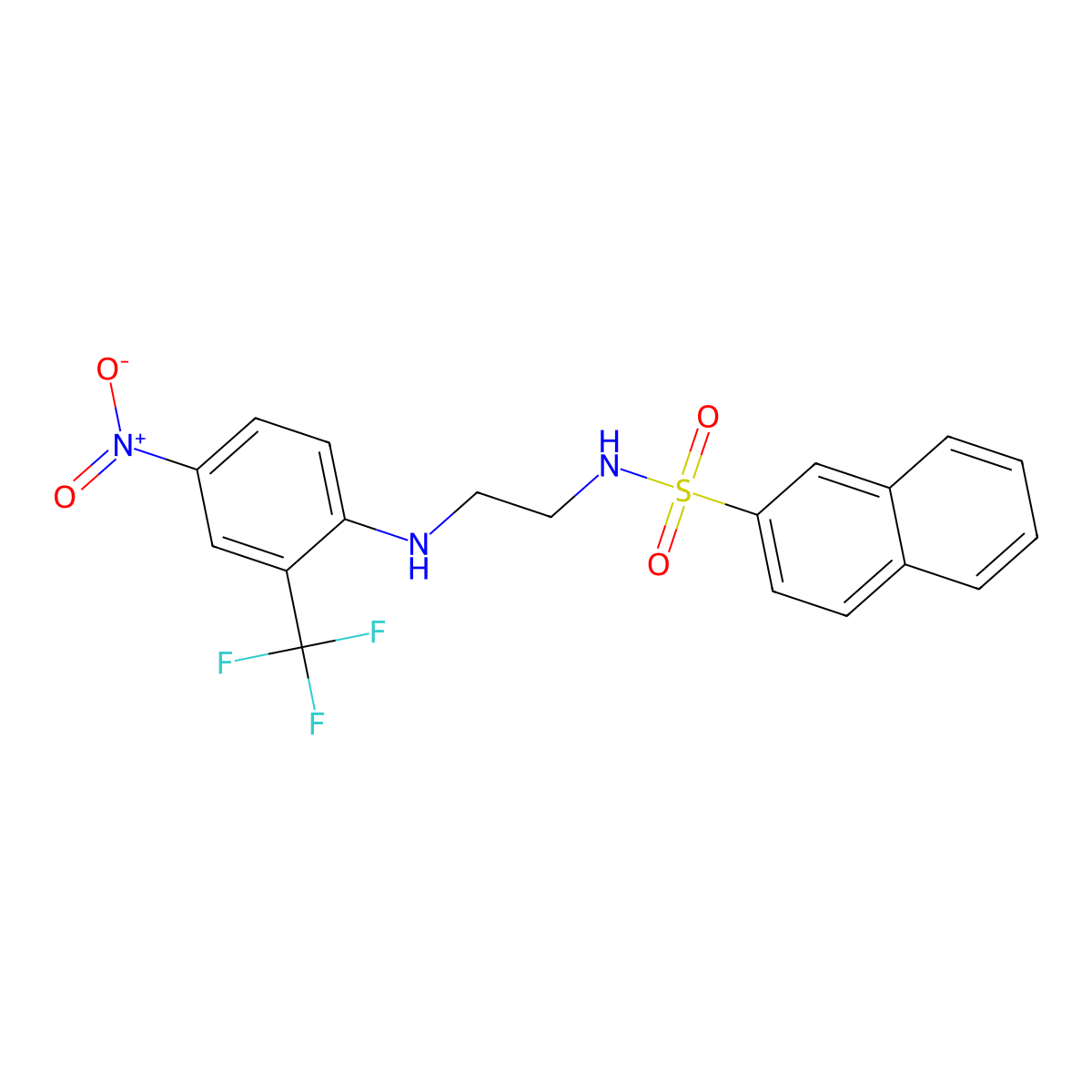 N-[2-[4-nitro-2-(trifluoromethyl)anilino]ethyl]naphthalene-2-sulfonamide molecular structure, CAS 433244-95-2