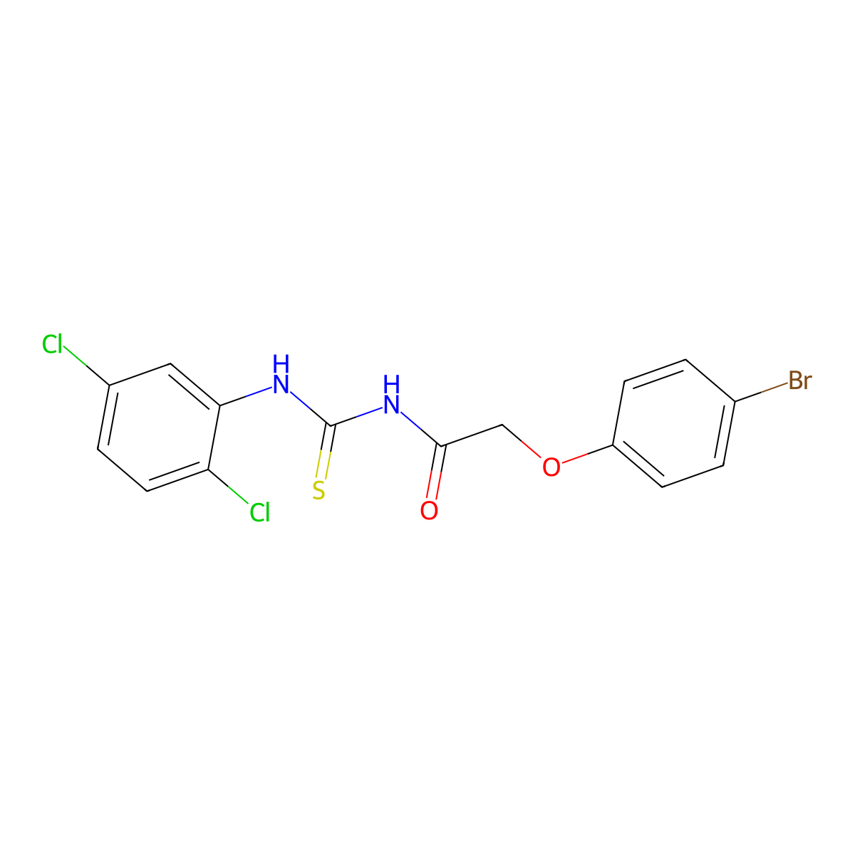 2-(4-bromophenoxy)-N-[(2,5-dichlorophenyl)carbamothioyl]acetamide molecular structure, CAS 433245-02-4