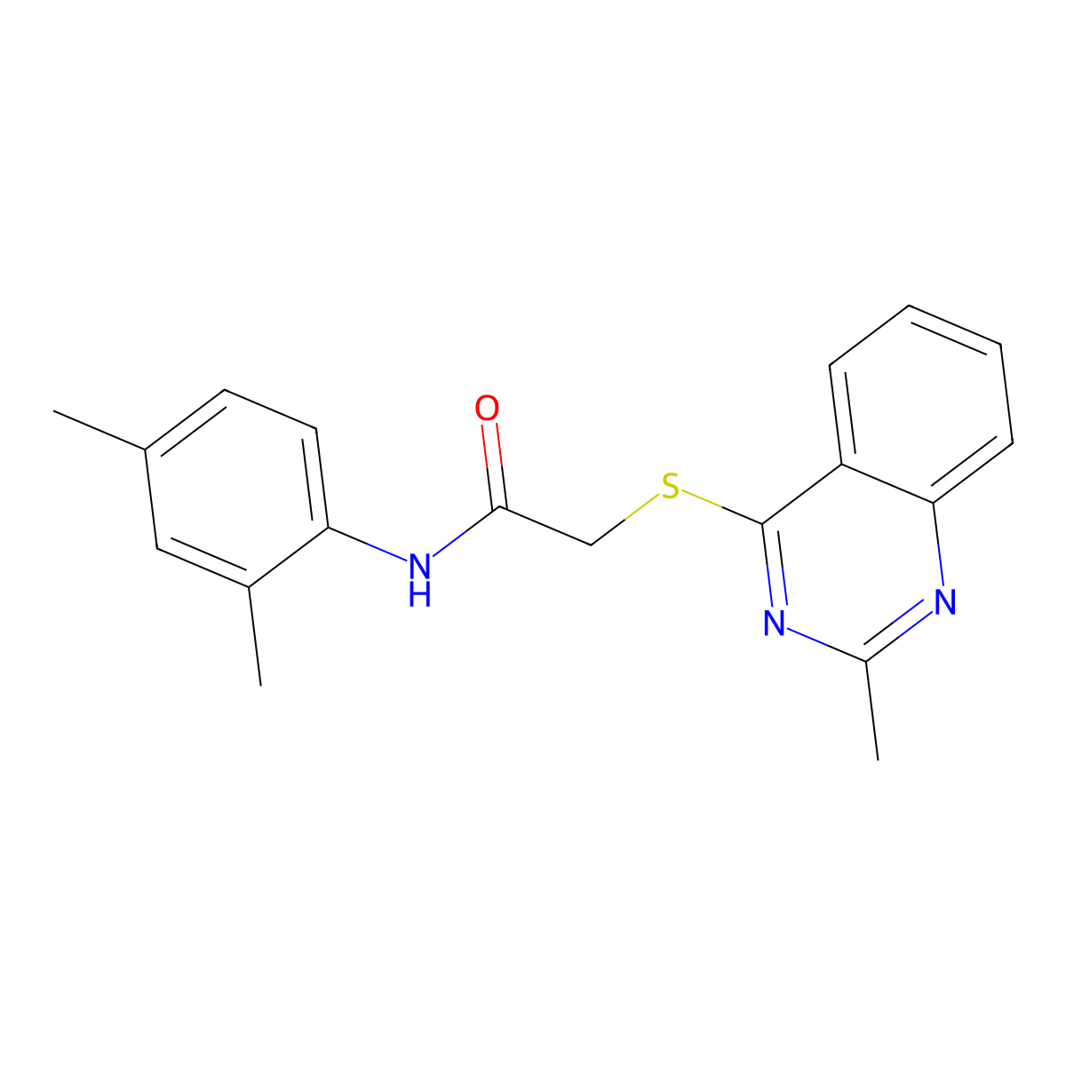 N-(2,4-dimethylphenyl)-2-[(2-methylquinazolin-4-yl)sulfanyl]acetamide molecular structure, CAS 433245-28-4