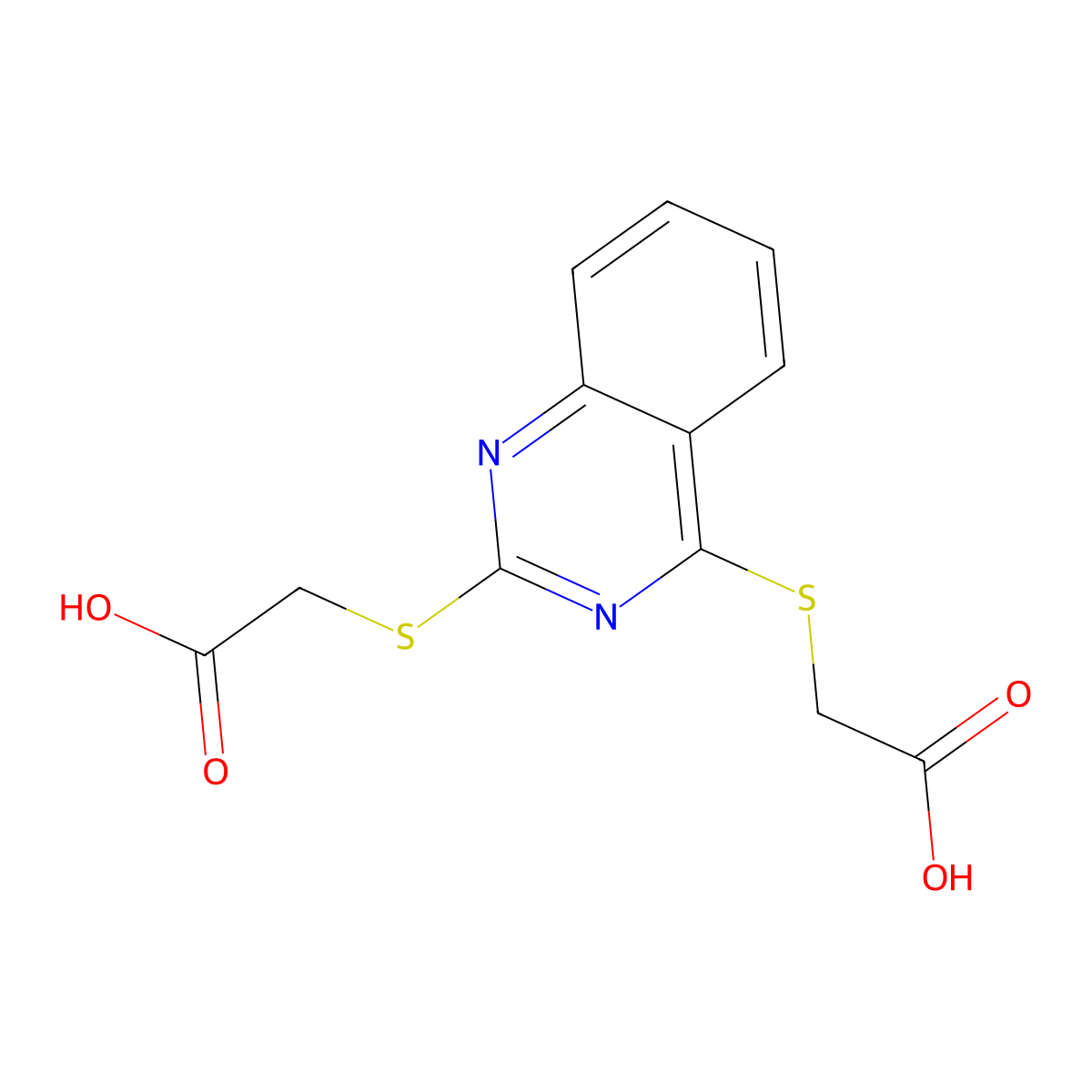 ({2-[(Carboxymethyl)thio]quinazolin-4-yl}thio)-acetic acid molecular structure, CAS 433245-38-6