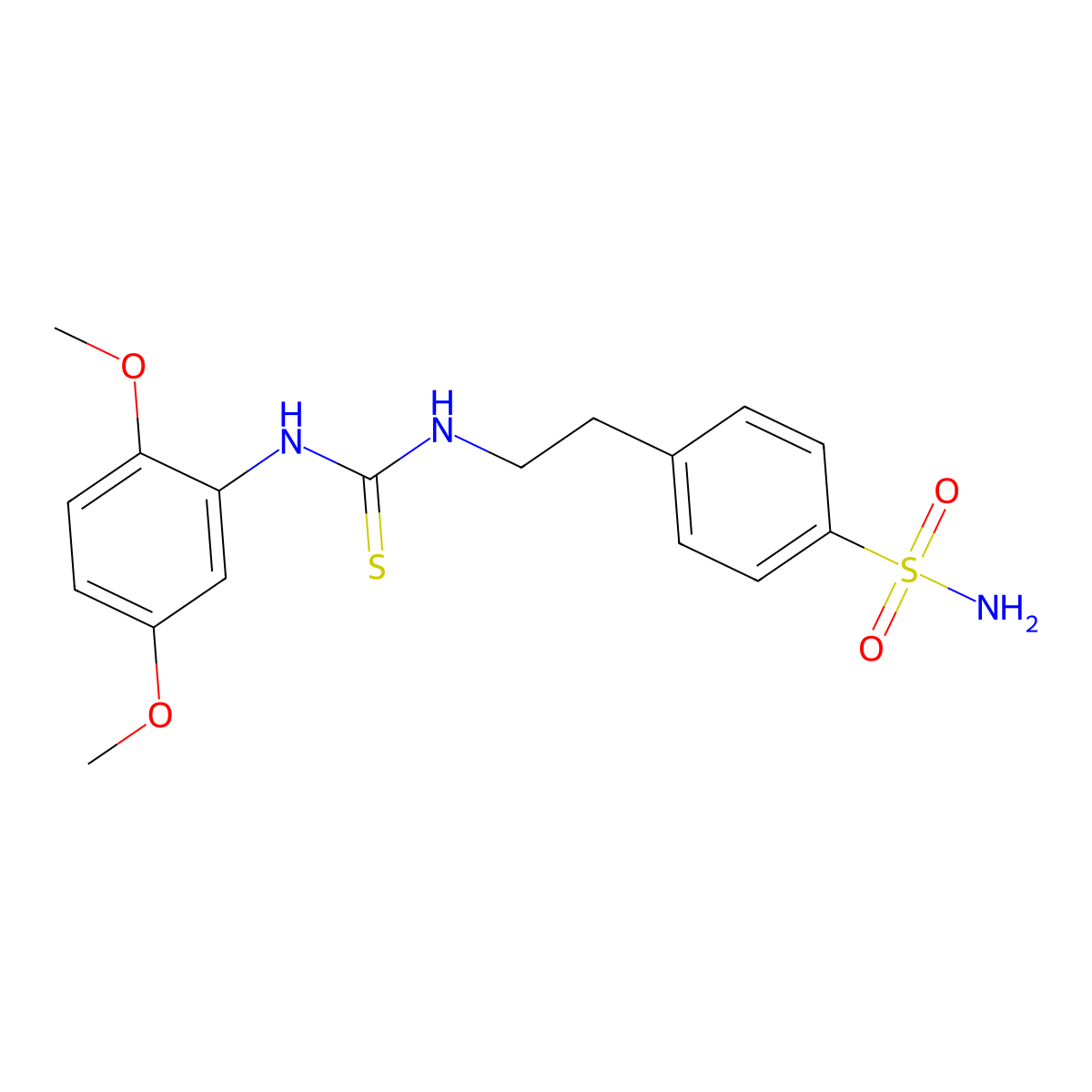 4-(2-{[(2,5-Dimethoxyphenyl)carbamothioyl]amino}ethyl)benzenesulfonamide molecular structure, CAS 433245-66-0