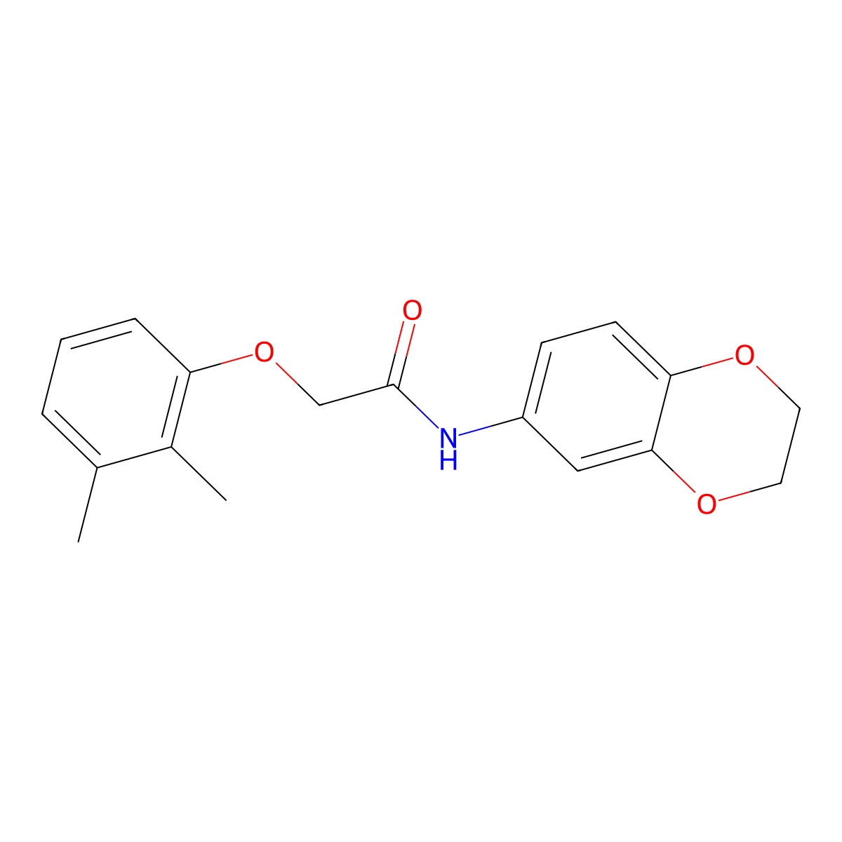 N-(2,3-dihydro-1,4-benzodioxin-6-yl)-2-(2,3-dimethylphenoxy)acetamide molecular structure, CAS 433245-75-1