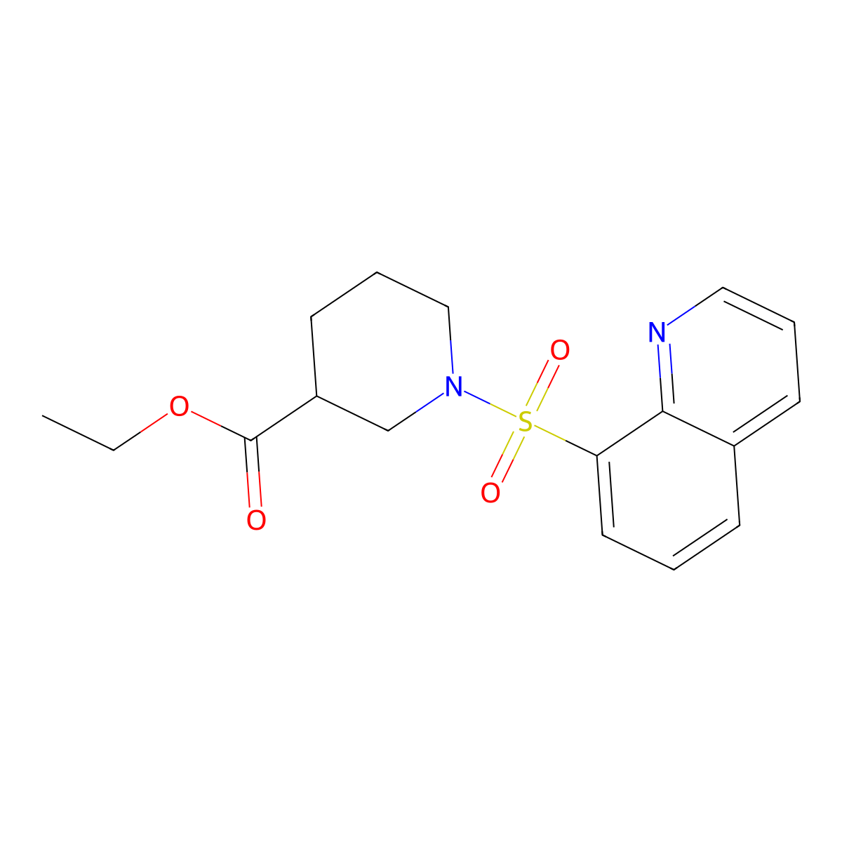 1-(8-Quinolinylsulfonyl)-3-piperidinecarboxylic acid ethyl ester molecular structure, CAS 433245-85-3