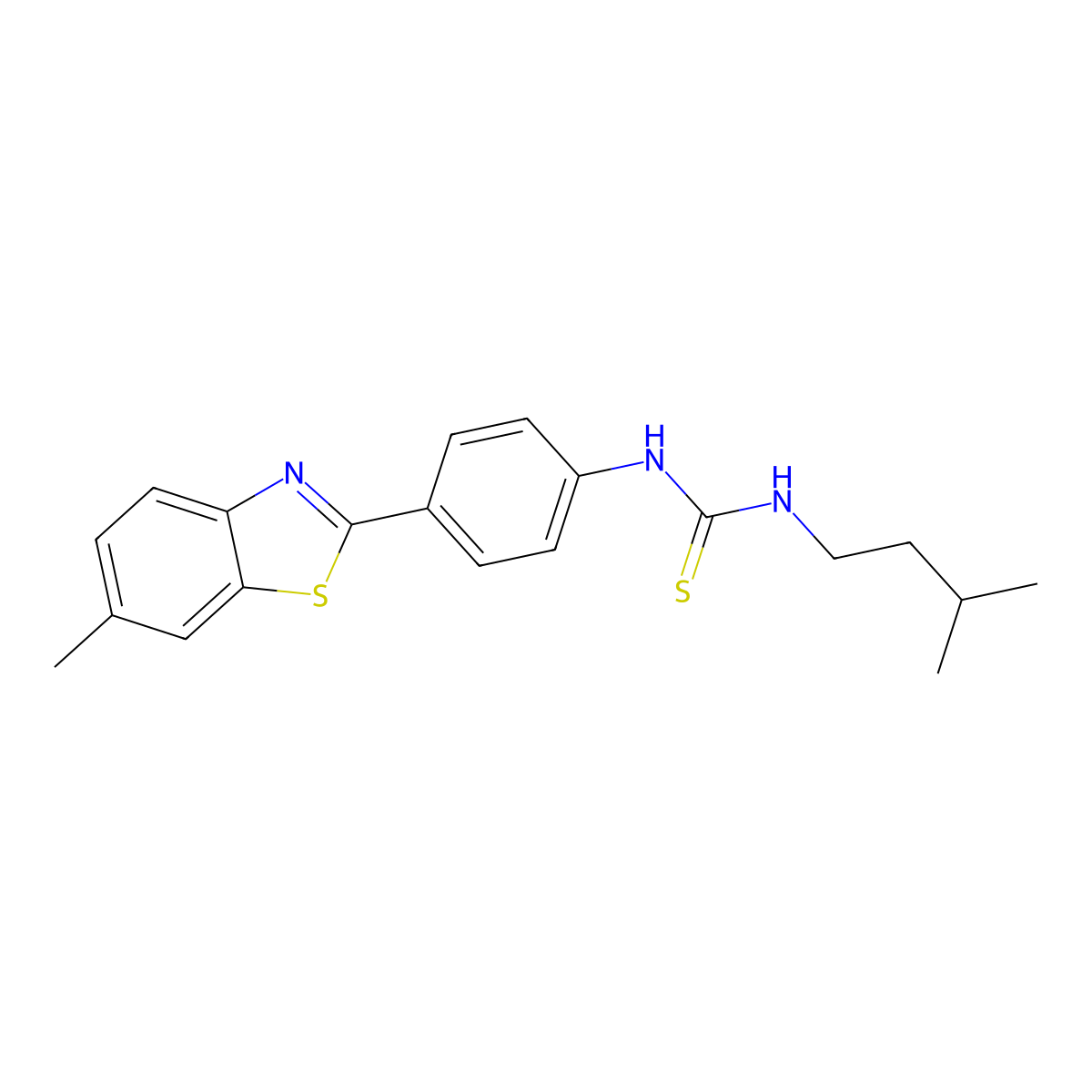 1-[4-(6-Methyl-1,3-benzothiazol-2-yl)phenyl]-3-(3-methylbutyl)thiourea molecular structure, CAS 433245-92-2