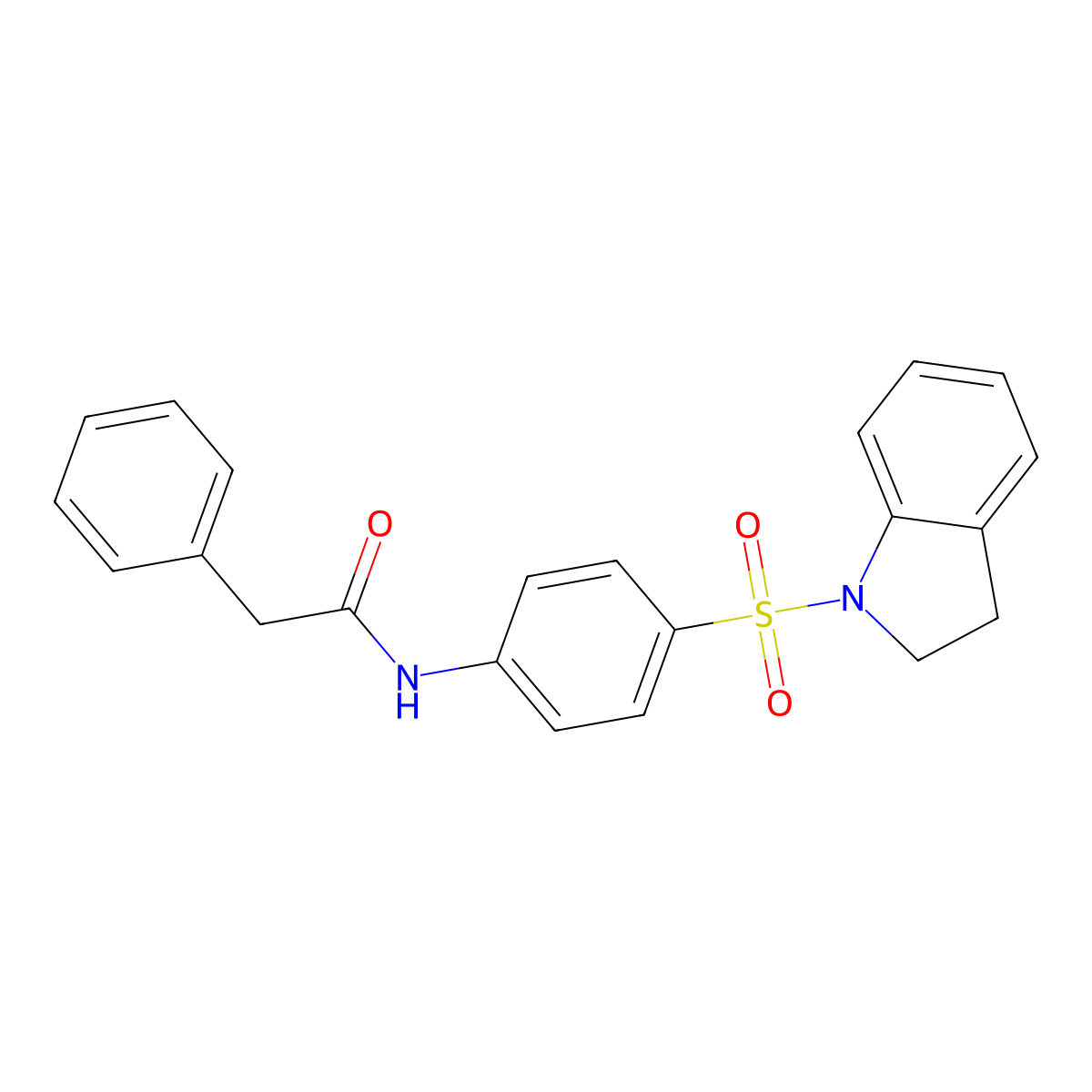 N-[4-(2,3-dihydro-1H-indol-1-ylsulfonyl)phenyl]-2-phenylacetamide molecular structure, CAS 433246-03-8