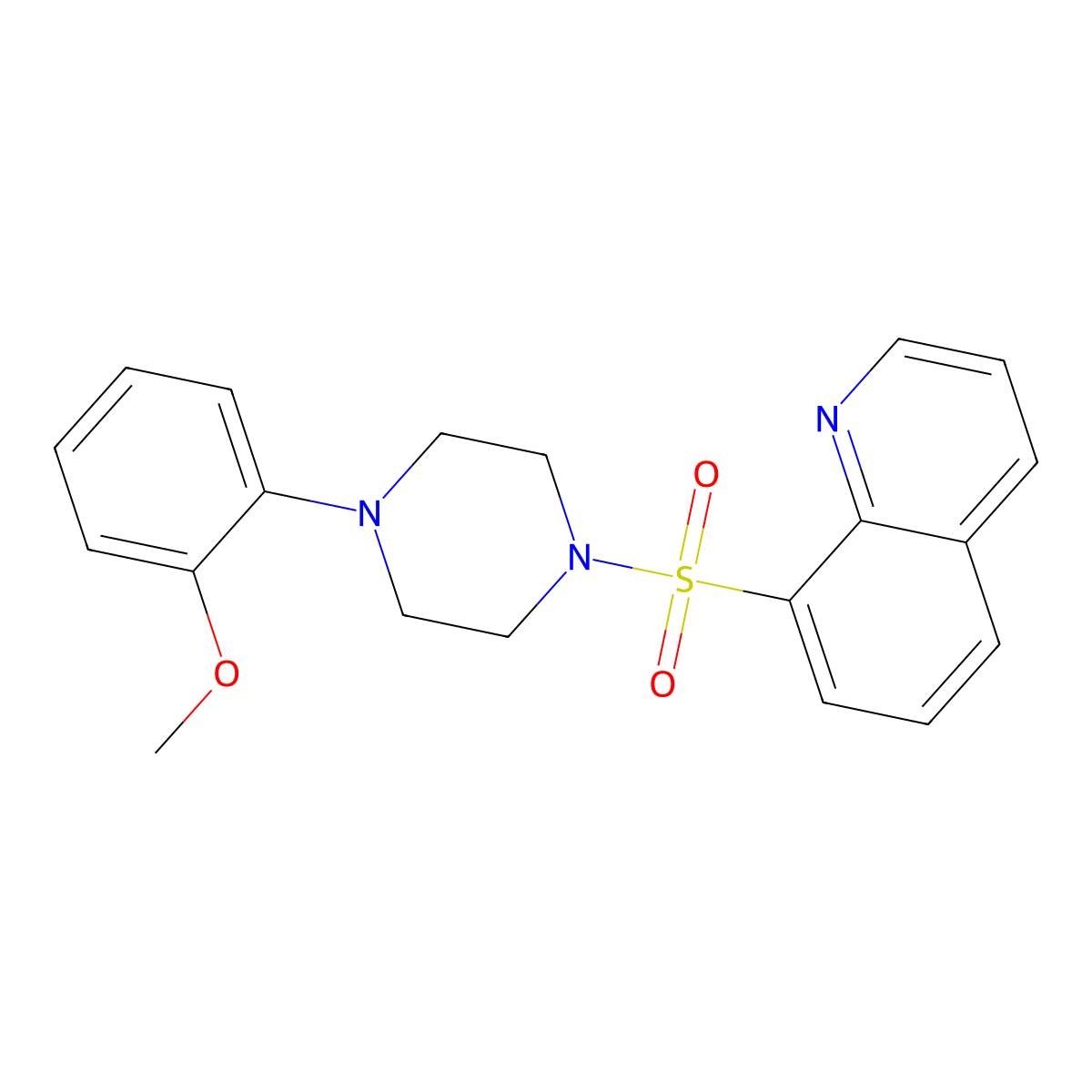 8-{[4-(2-Methoxyphenyl)piperazin-1-yl]sulfonyl}quinoline molecular structure, CAS 433246-10-7