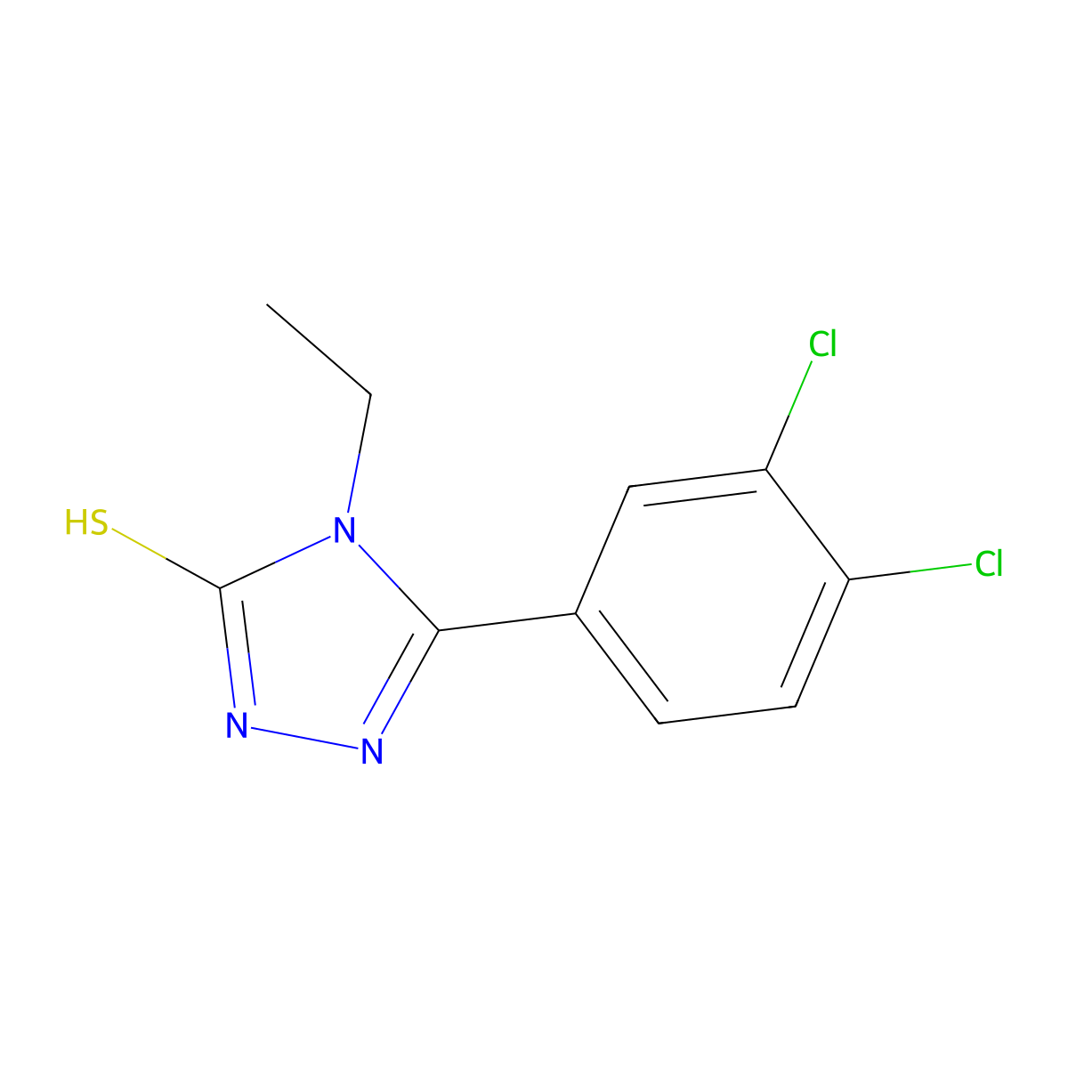 5-(3,4-dichlorophenyl)-4-ethyl-4H-1,2,4-triazole-3-thiol molecular structure, CAS 433246-24-3