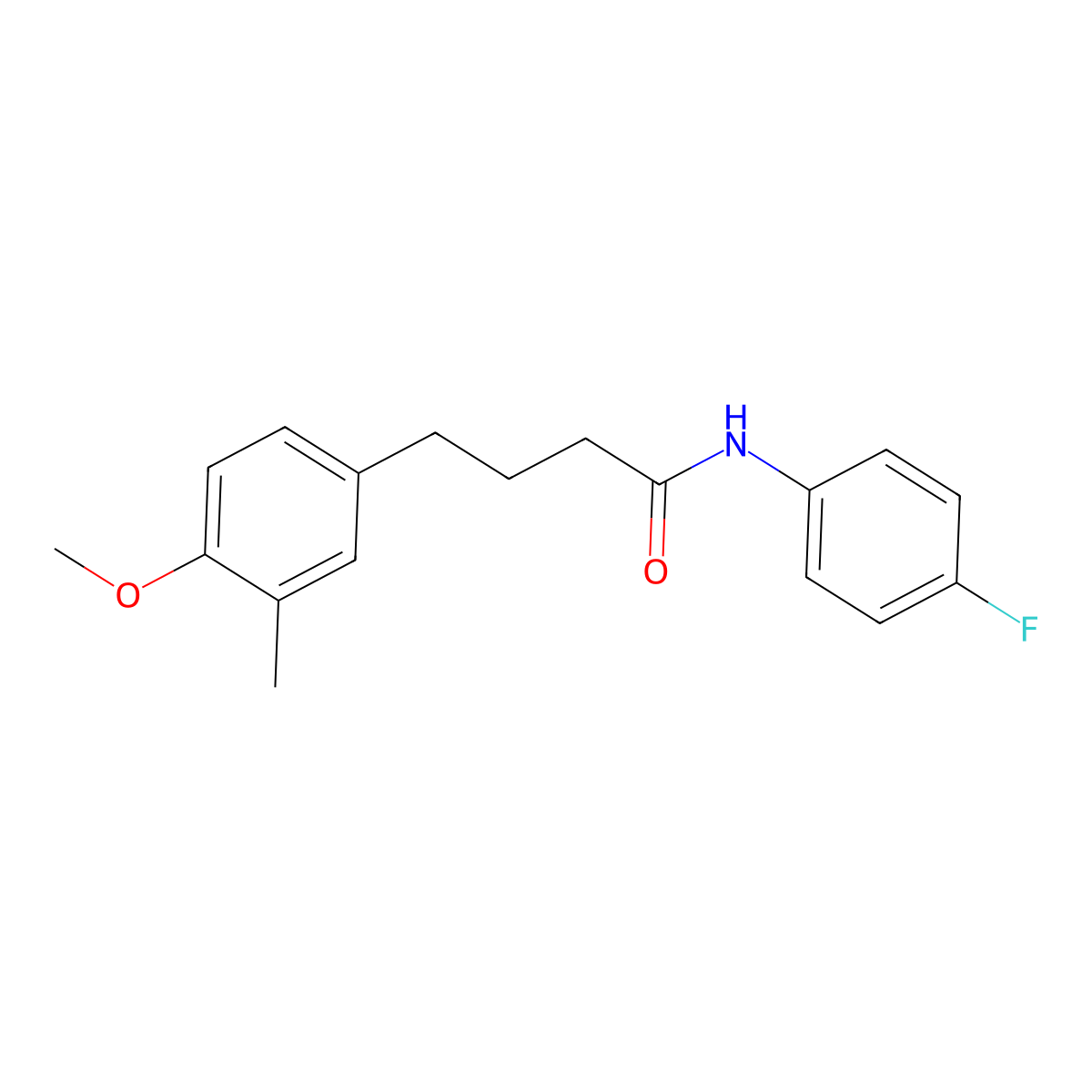 N-(4-fluorophenyl)-4-(4-methoxy-3-methylphenyl)butanamide molecular structure, CAS 433246-77-6