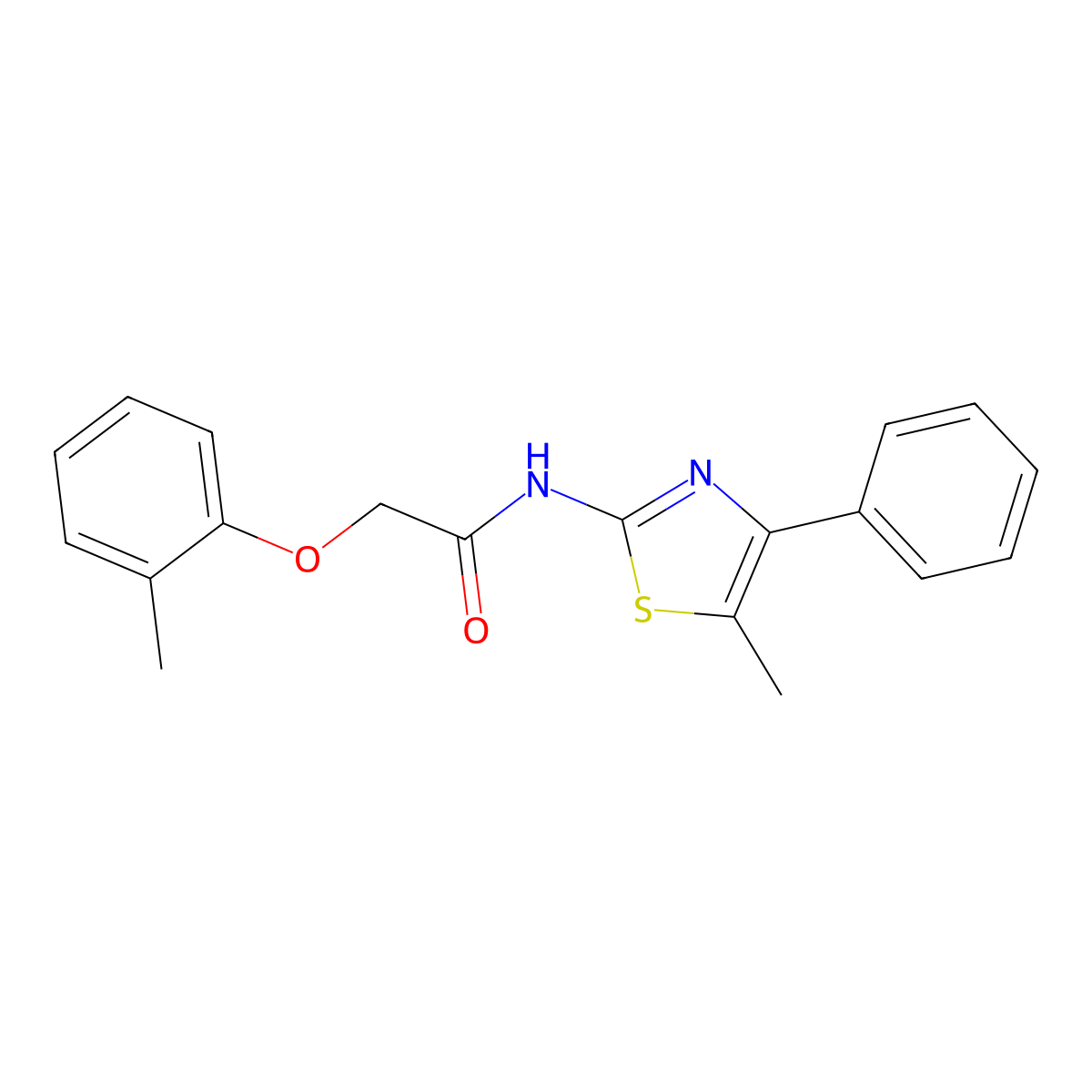 2-(2-methylphenoxy)-N-(5-methyl-4-phenyl-1,3-thiazol-2-yl)acetamide molecular structure, CAS 433247-08-6