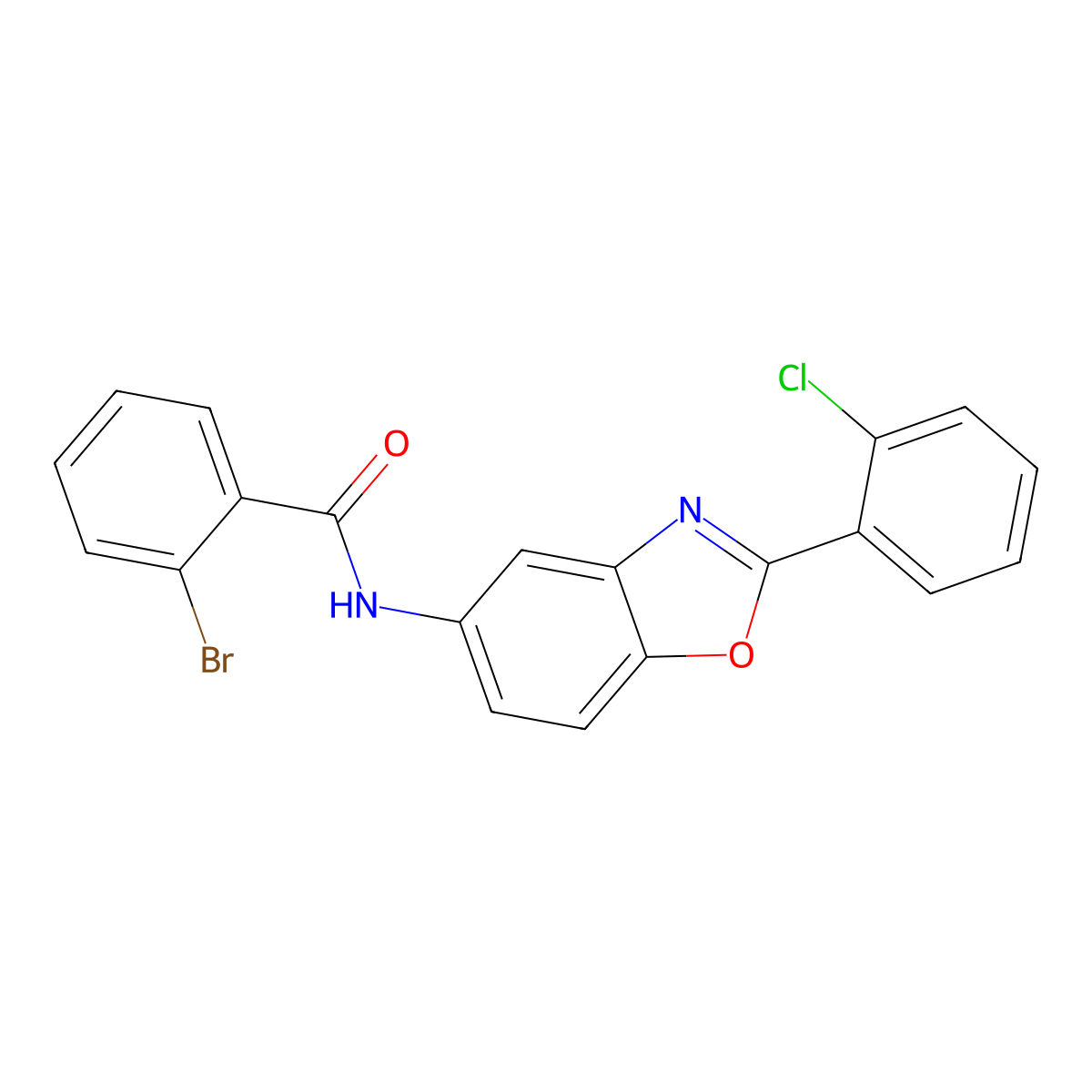 2-bromo-N-[2-(2-chlorophenyl)-1,3-benzoxazol-5-yl]benzamide molecular structure, CAS 433247-54-2
