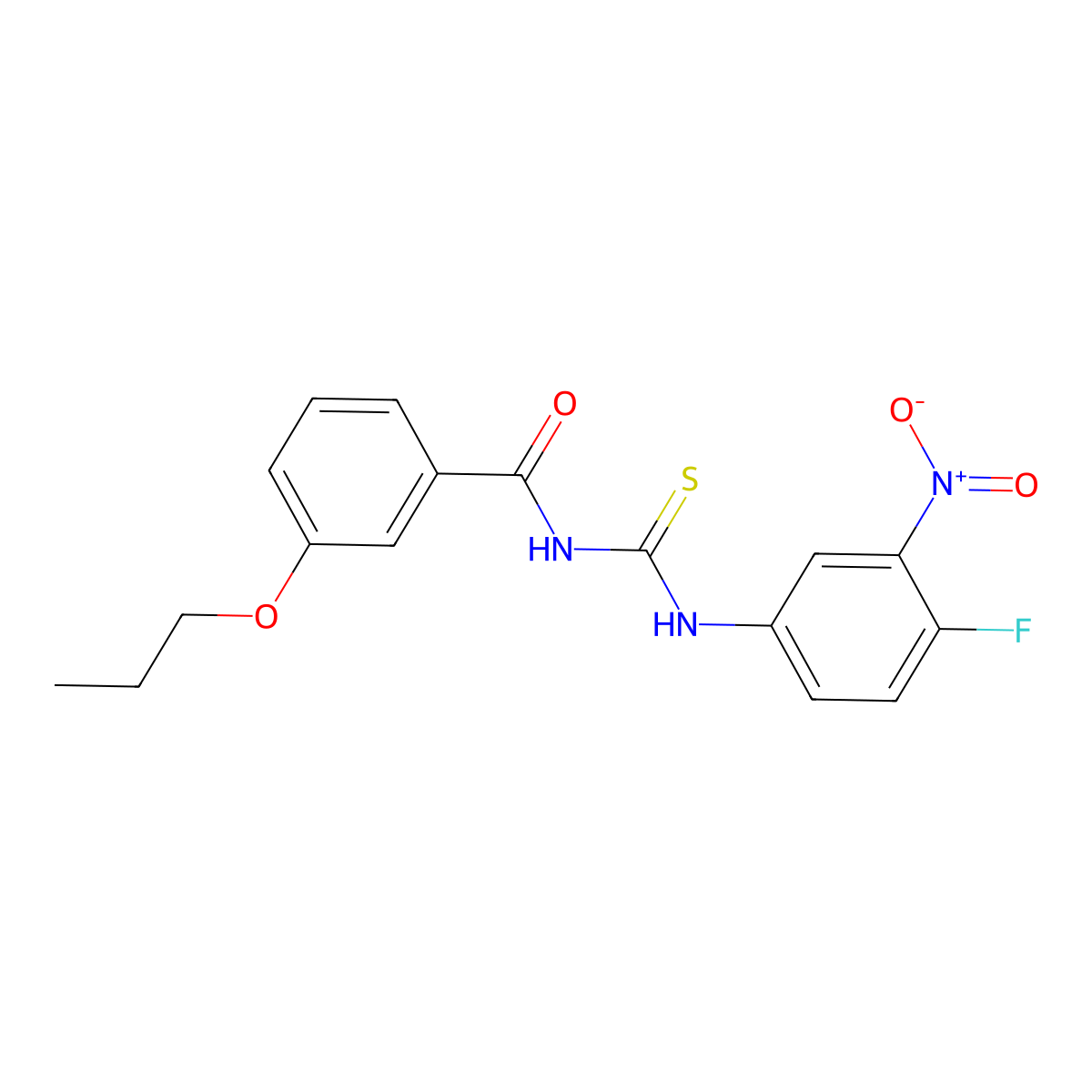 N-[(4-fluoro-3-nitrophenyl)carbamothioyl]-3-propoxybenzamide molecular structure, CAS 433247-70-2
