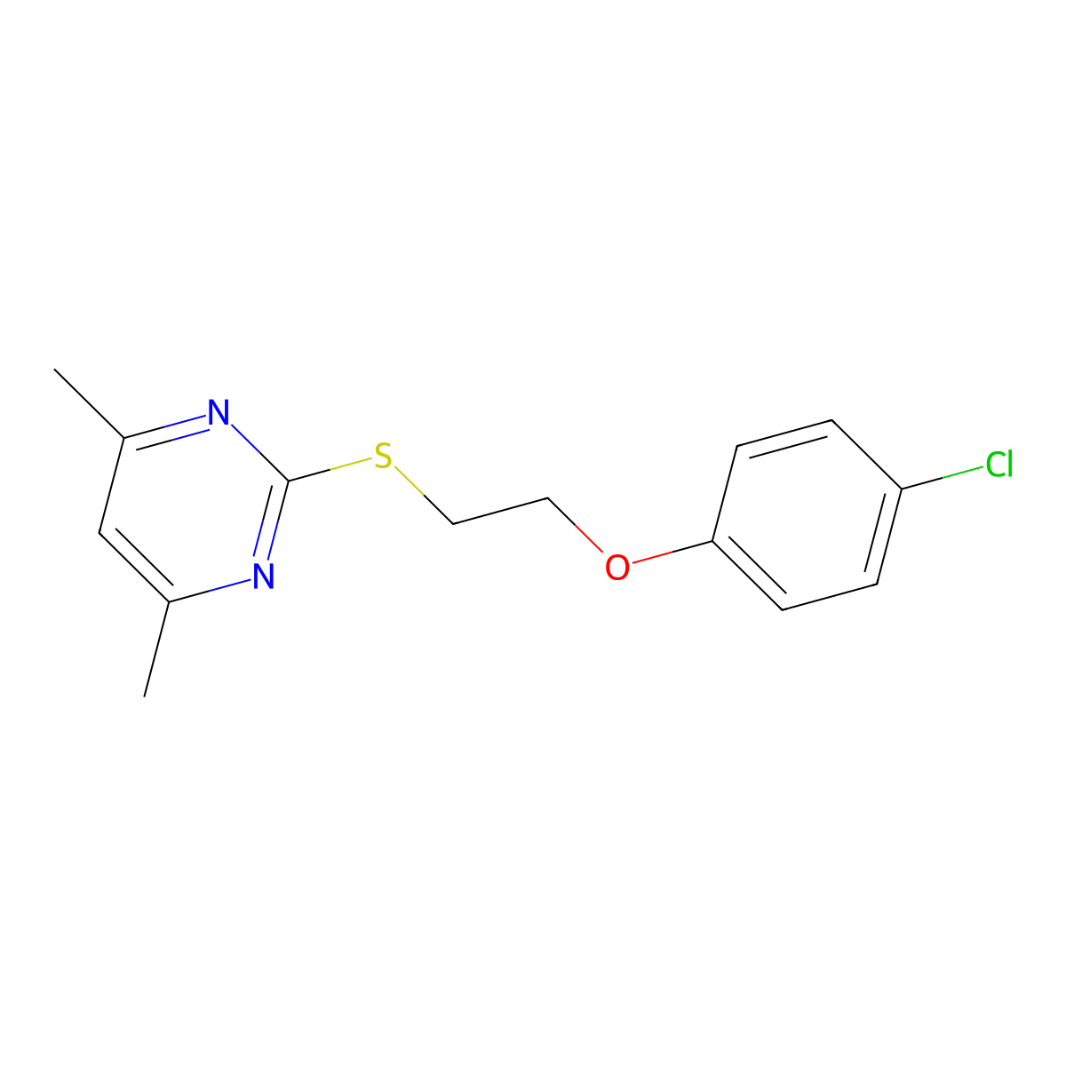 2-{[2-(4-Chlorophenoxy)ethyl]sulfanyl}-4,6-dimethylpyrimidine molecular structure, CAS 433247-75-7