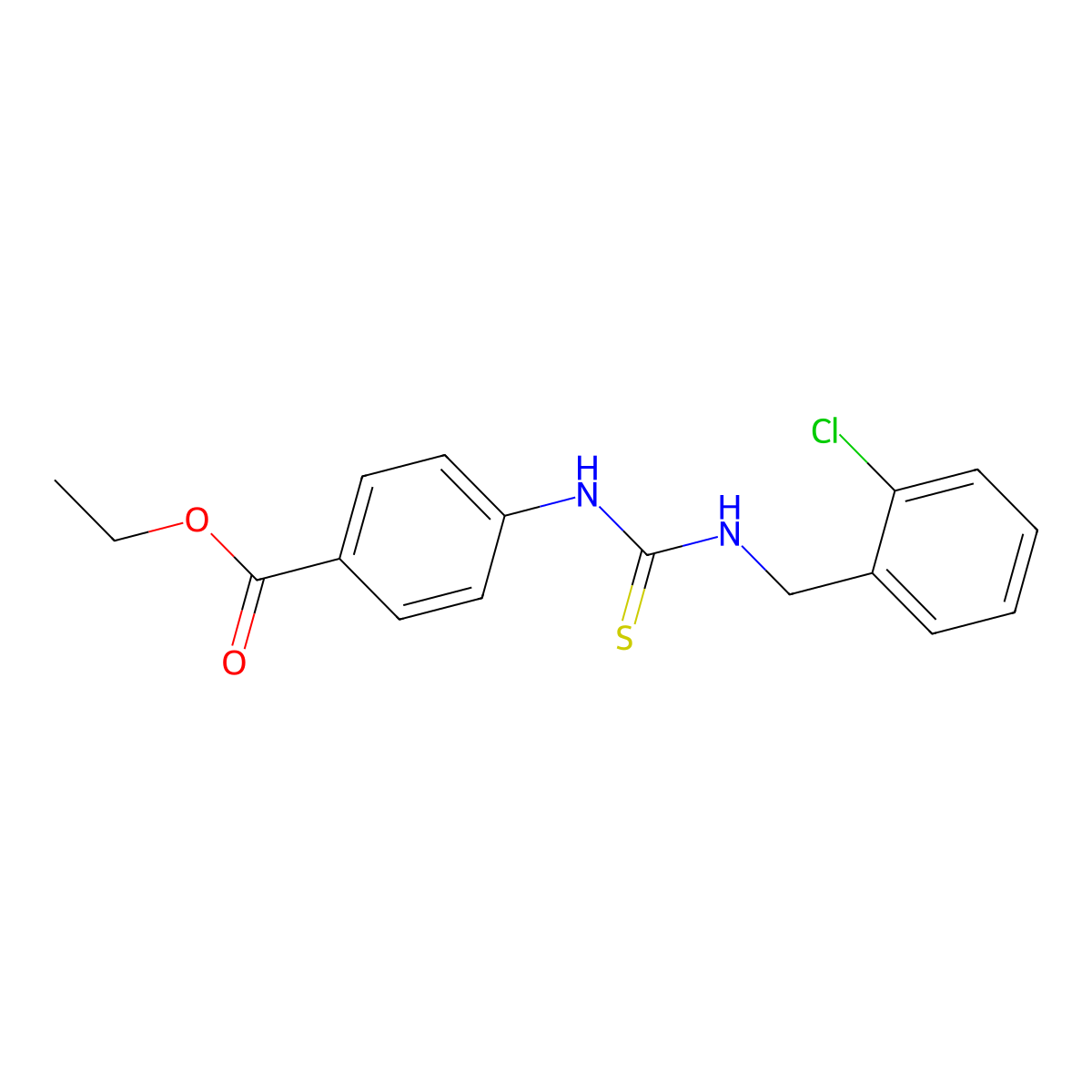 Ethyl 4-{[(2-chlorobenzyl)carbamothioyl]amino}benzoate molecular structure, CAS 433247-85-9