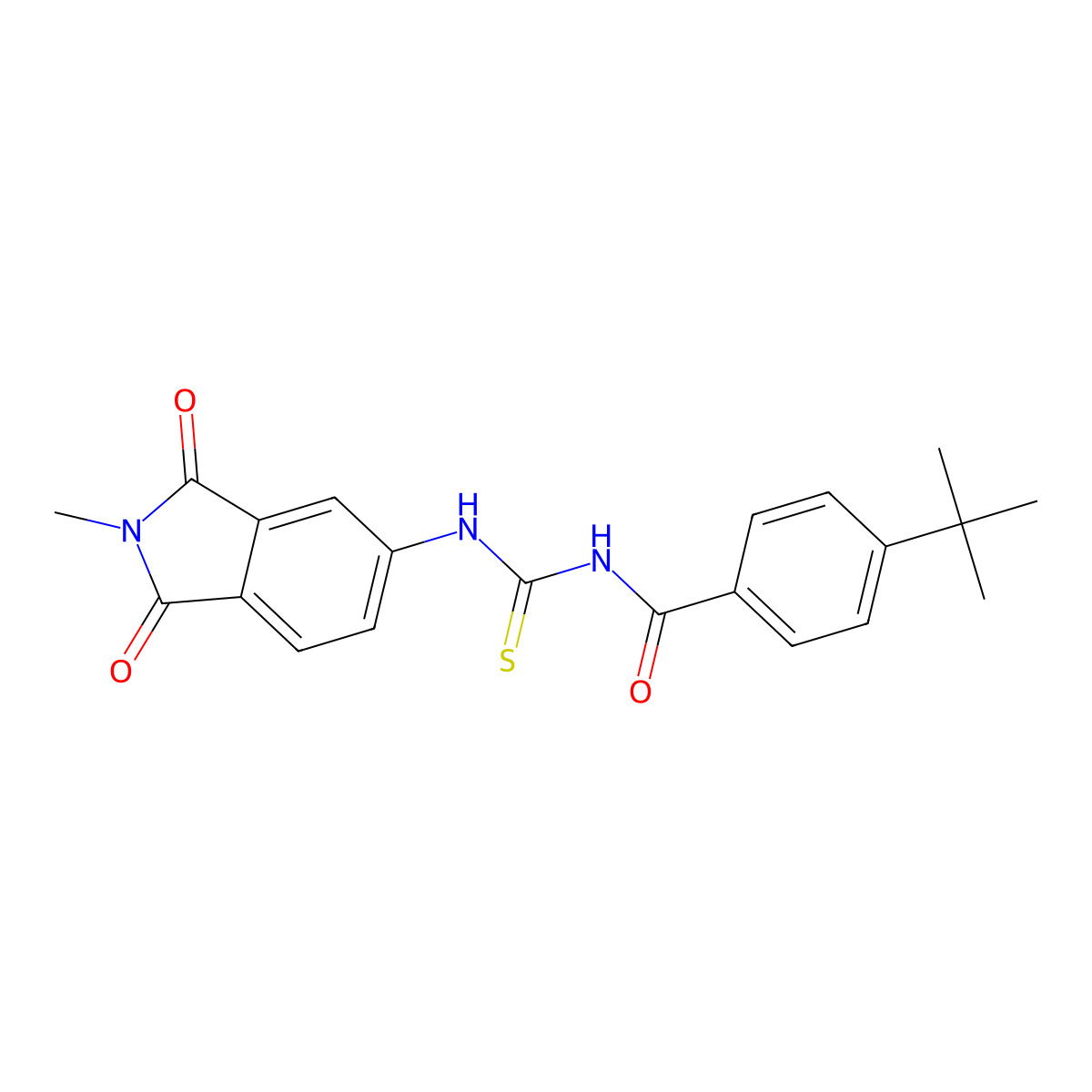 4-tert-butyl-N-[(2-methyl-1,3-dioxoisoindol-5-yl)carbamothioyl]benzamide molecular structure, CAS 433248-09-0