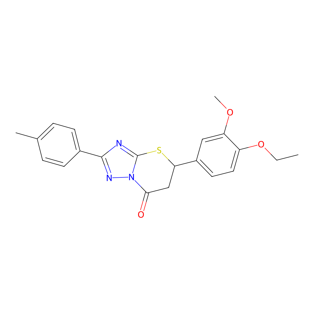 5-(4-ethoxy-3-methoxyphenyl)-2-(4-methylphenyl)-5,6-dihydro-7H-[1,2,4]triazolo[5,1-b][1,3]thiazin-7-one molecular structure, CAS 433248-12-5