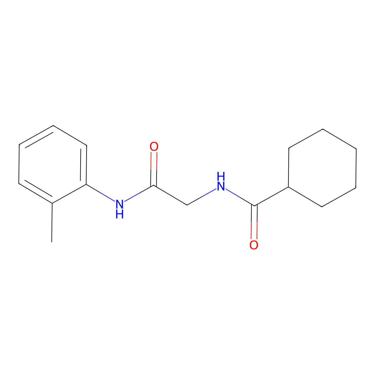 2-(cyclohexylcarbonylamino)-N-(2-methylphenyl)acetamide molecular structure, CAS 433248-30-7