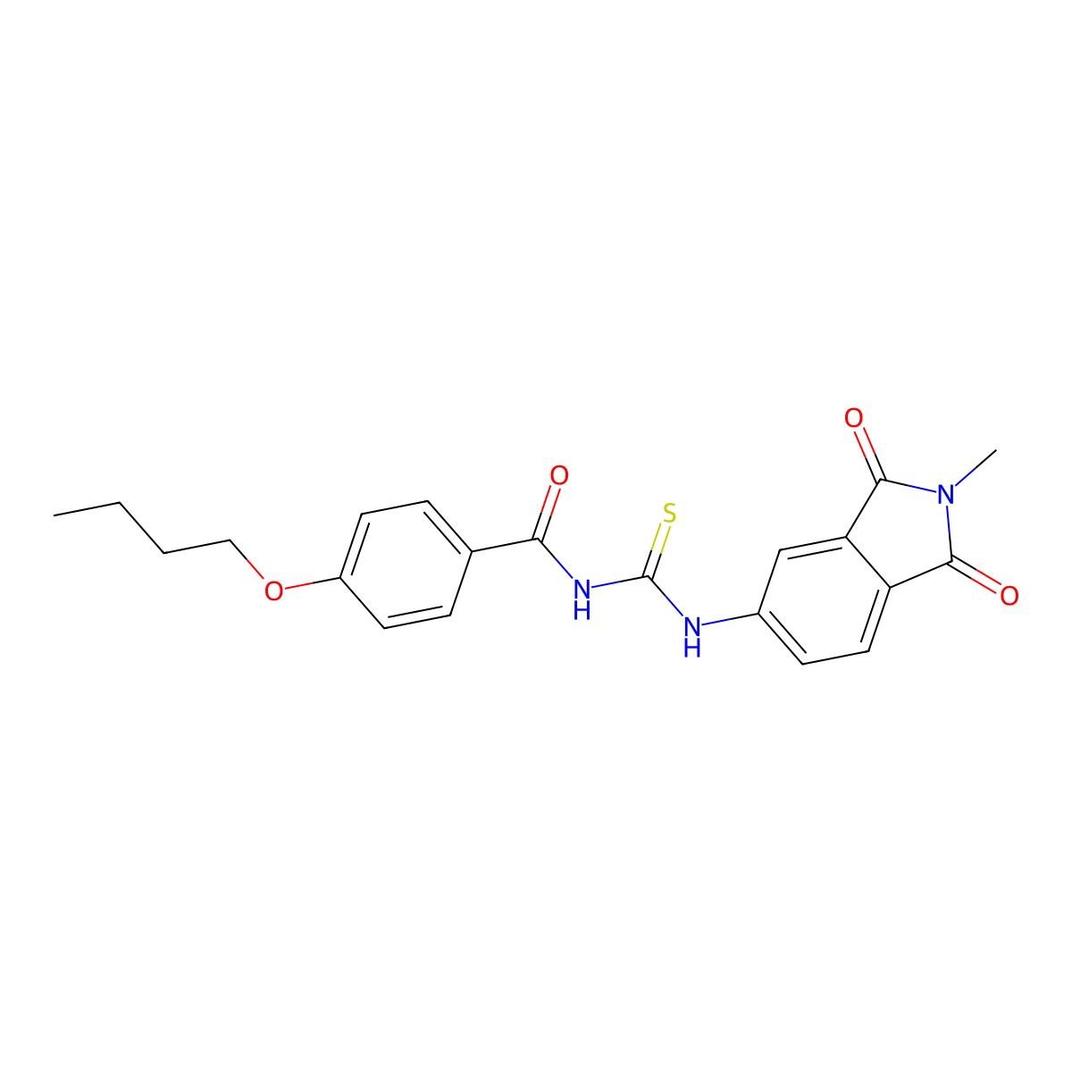 4-butoxy-N-[(2-methyl-1,3-dioxoisoindol-5-yl)carbamothioyl]benzamide molecular structure, CAS 433248-49-8