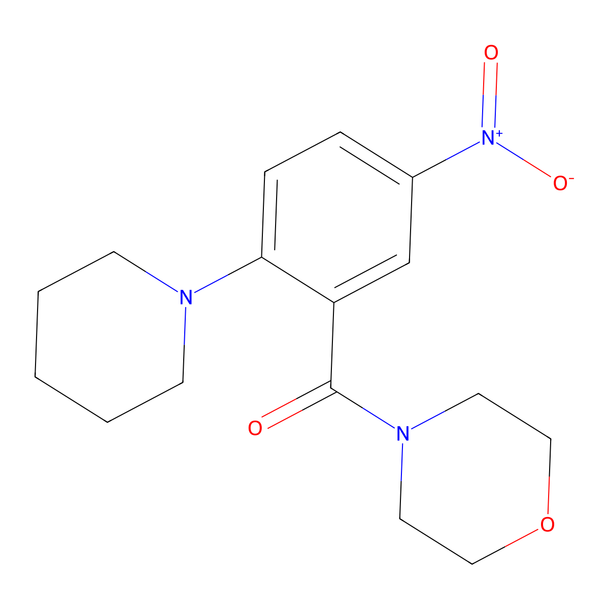 Morpholin-4-yl-(5-nitro-2-piperidin-1-ylphenyl)methanone molecular structure, CAS 433248-70-5