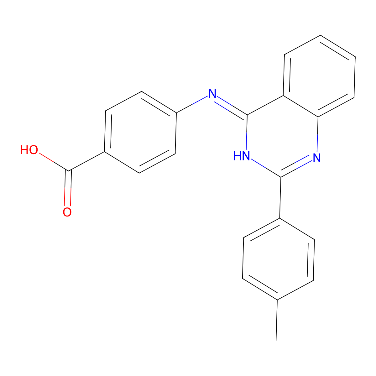 4-[[2-(4-methylphenyl)quinazolin-4-yl]amino]benzoic Acid molecular structure, CAS 433248-89-6