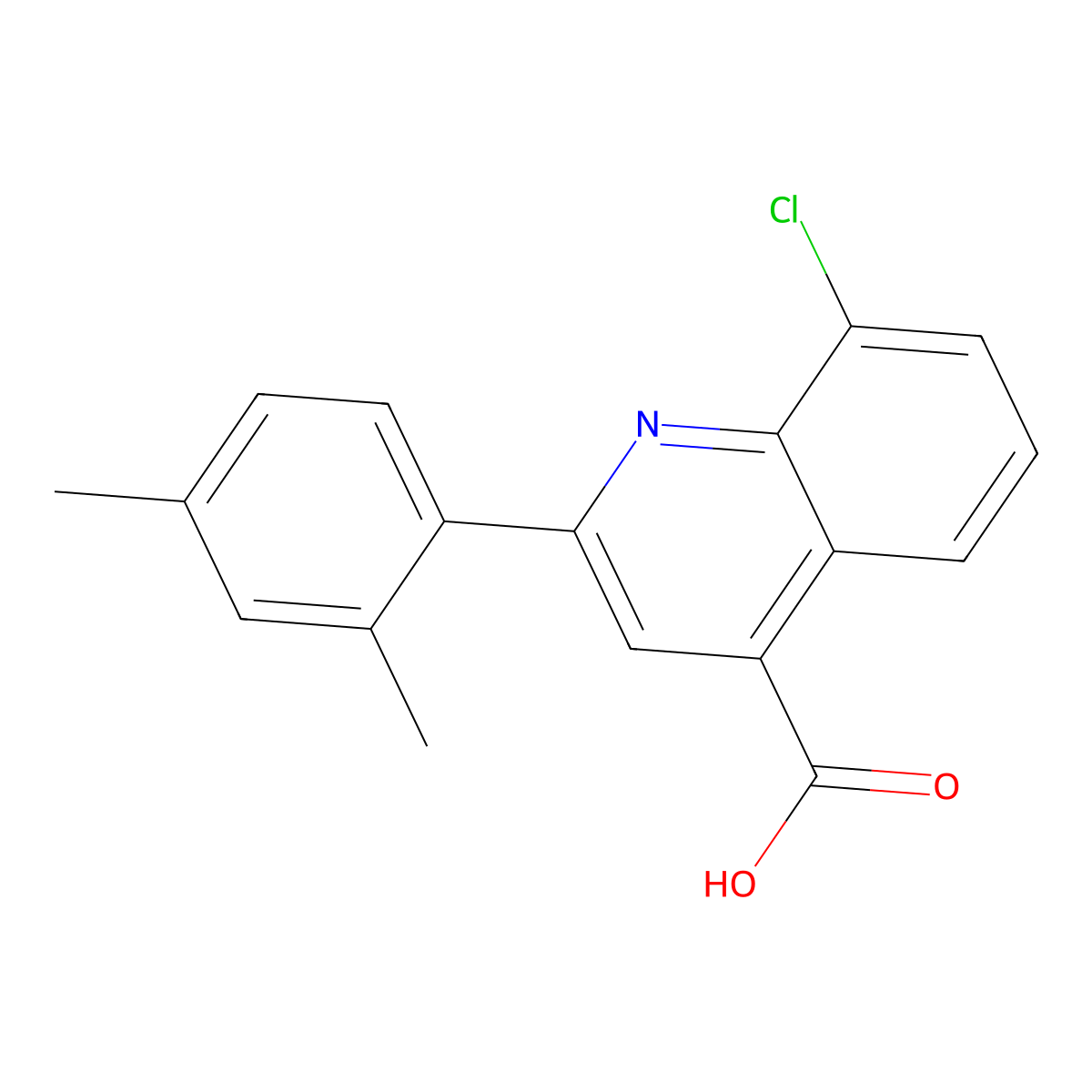 8-Chloro-2-(2,4-dimethylphenyl)quinoline-4-carboxylic acid molecular structure, CAS 433249-00-4