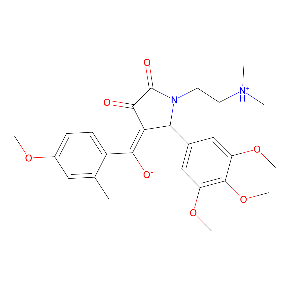 1-[2-(dimethylamino)ethyl]-3-hydroxy-4-(4-methoxy-2-methylbenzoyl)-5-(3,4,5-trimethoxyphenyl)-2,5-dihydro-1H-pyrrol-2-one molecular structure, CAS 433249-02-6