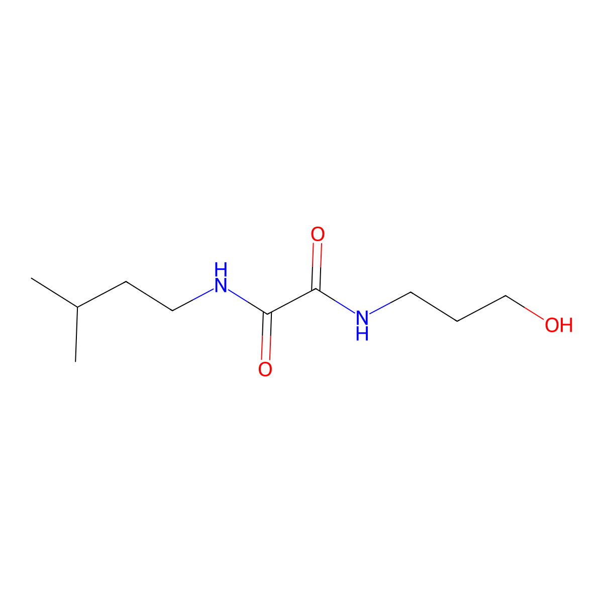 N-(3-hydroxypropyl)-N'-(3-methylbutyl)oxamide molecular structure, CAS 433249-08-2