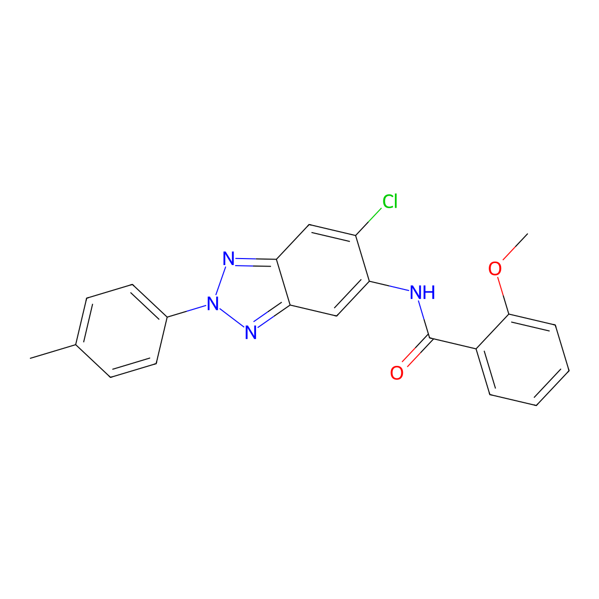 N-[6-chloro-2-(4-methylphenyl)benzotriazol-5-yl]-2-methoxybenzamide molecular structure, CAS 433249-17-3