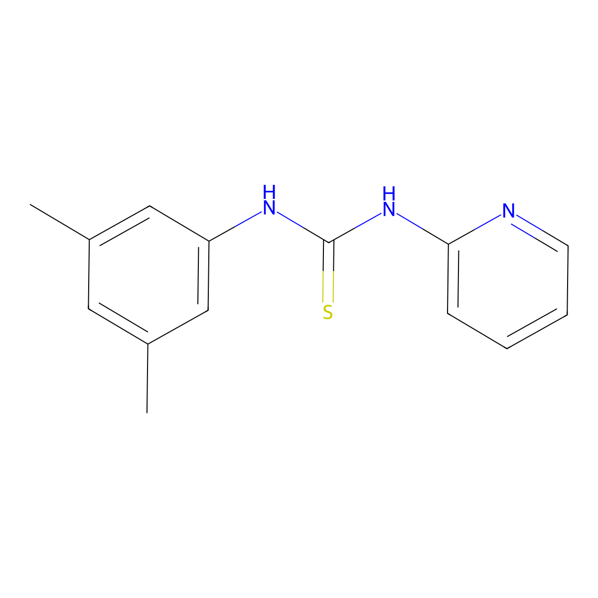 1-(3,5-Dimethylphenyl)-3-pyridin-2-ylthiourea molecular structure, CAS 433249-19-5