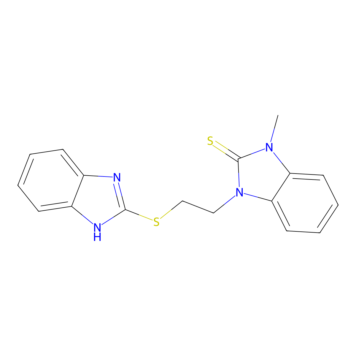 1-[2-(1H-benzimidazol-2-ylsulfanyl)ethyl]-3-methyl-1,3-dihydro-2H-benzimidazole-2-thione molecular structure, CAS 433249-32-2