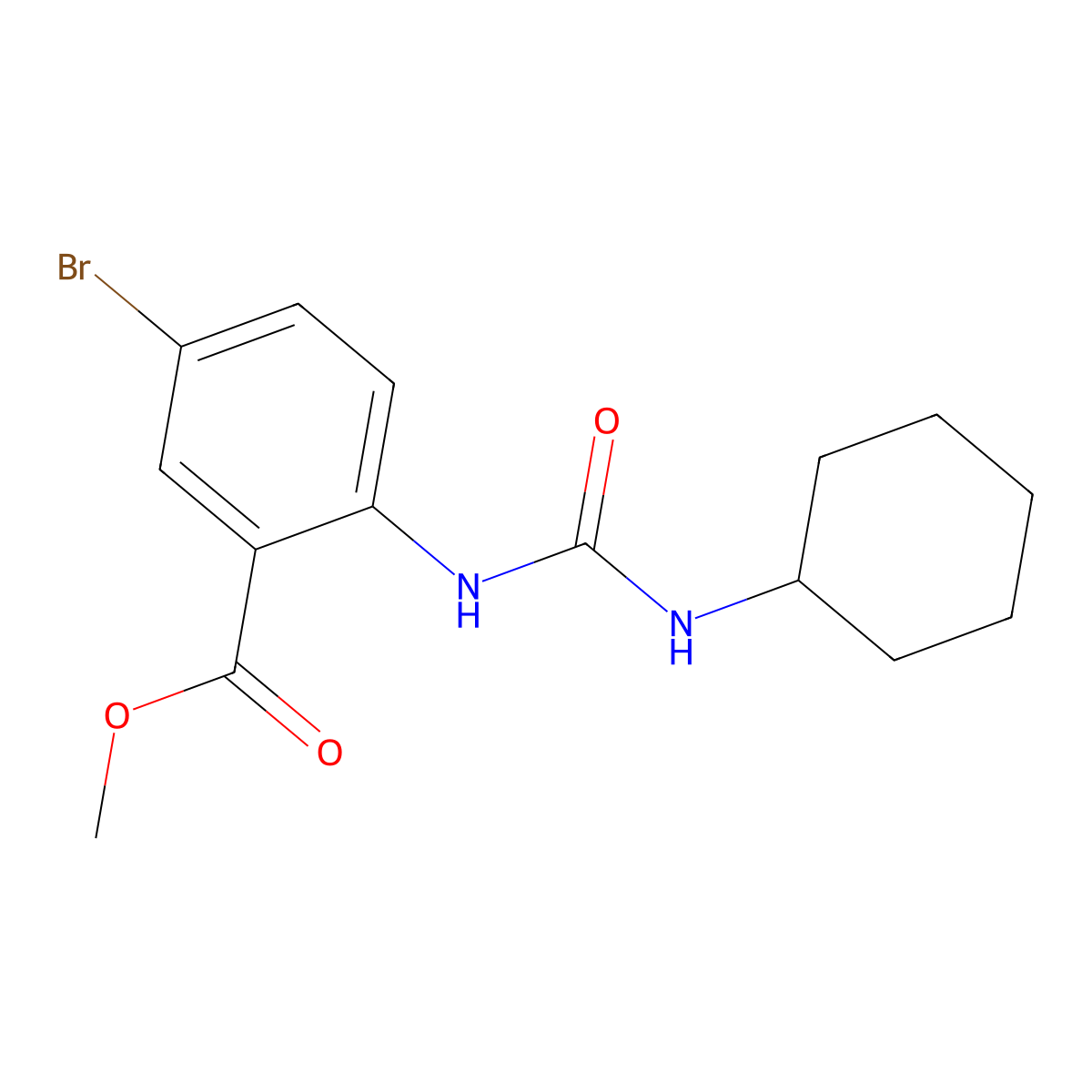 Methyl 5-bromo-2-[(cyclohexylcarbamoyl)amino]benzoate molecular structure, CAS 433249-34-4