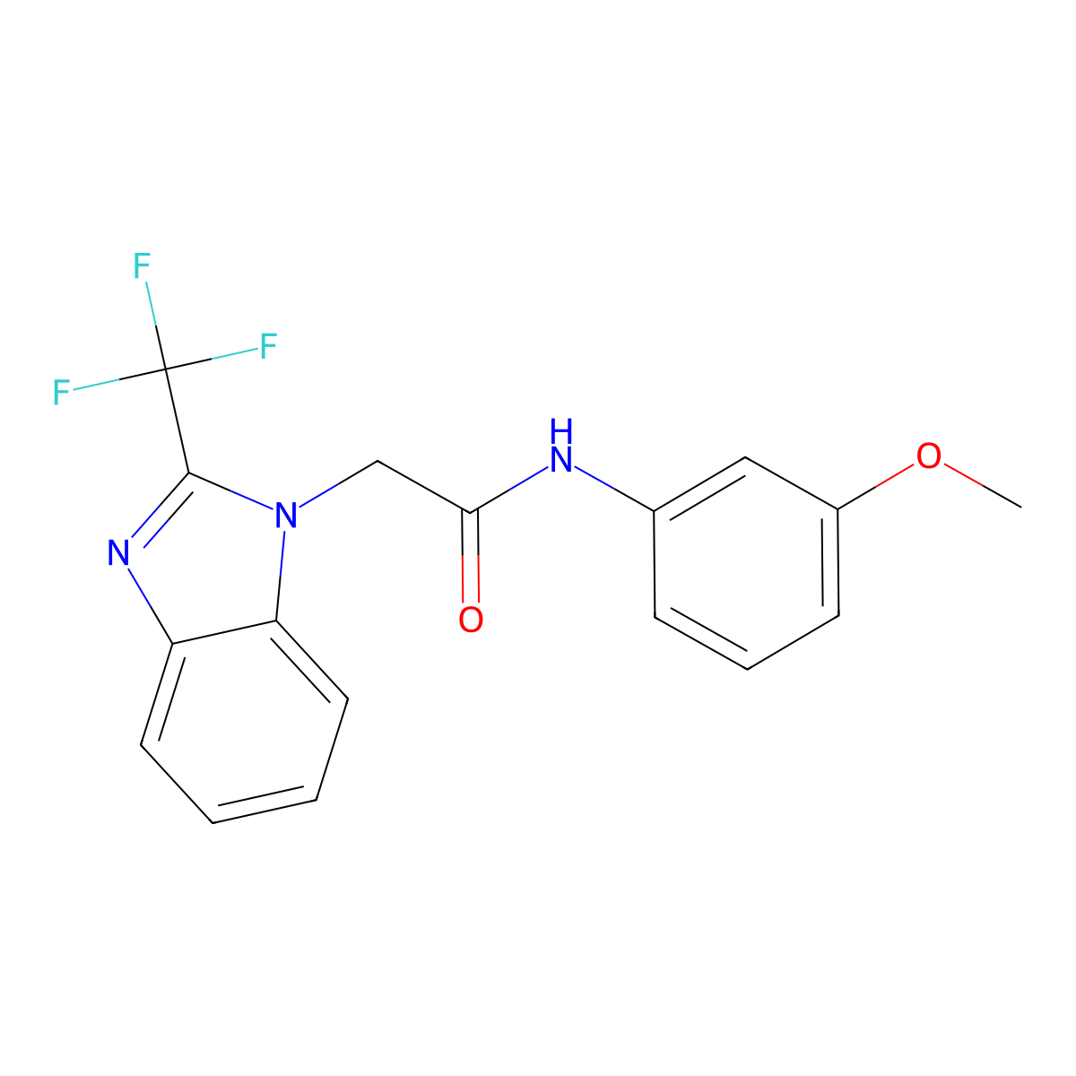 N-(3-methoxyphenyl)-2-[2-(trifluoromethyl)-1H-benzimidazol-1-yl]acetamide molecular structure, CAS 433249-35-5