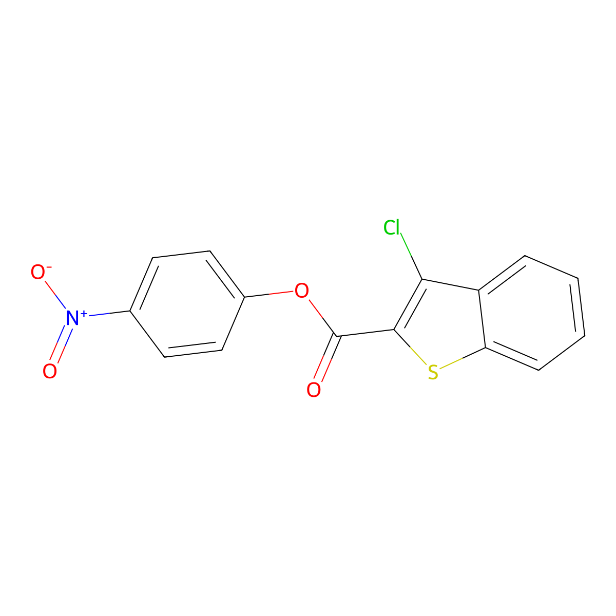 4-Nitrophenyl 3-chloro-1-benzothiophene-2-carboxylate molecular structure, CAS 433249-51-5